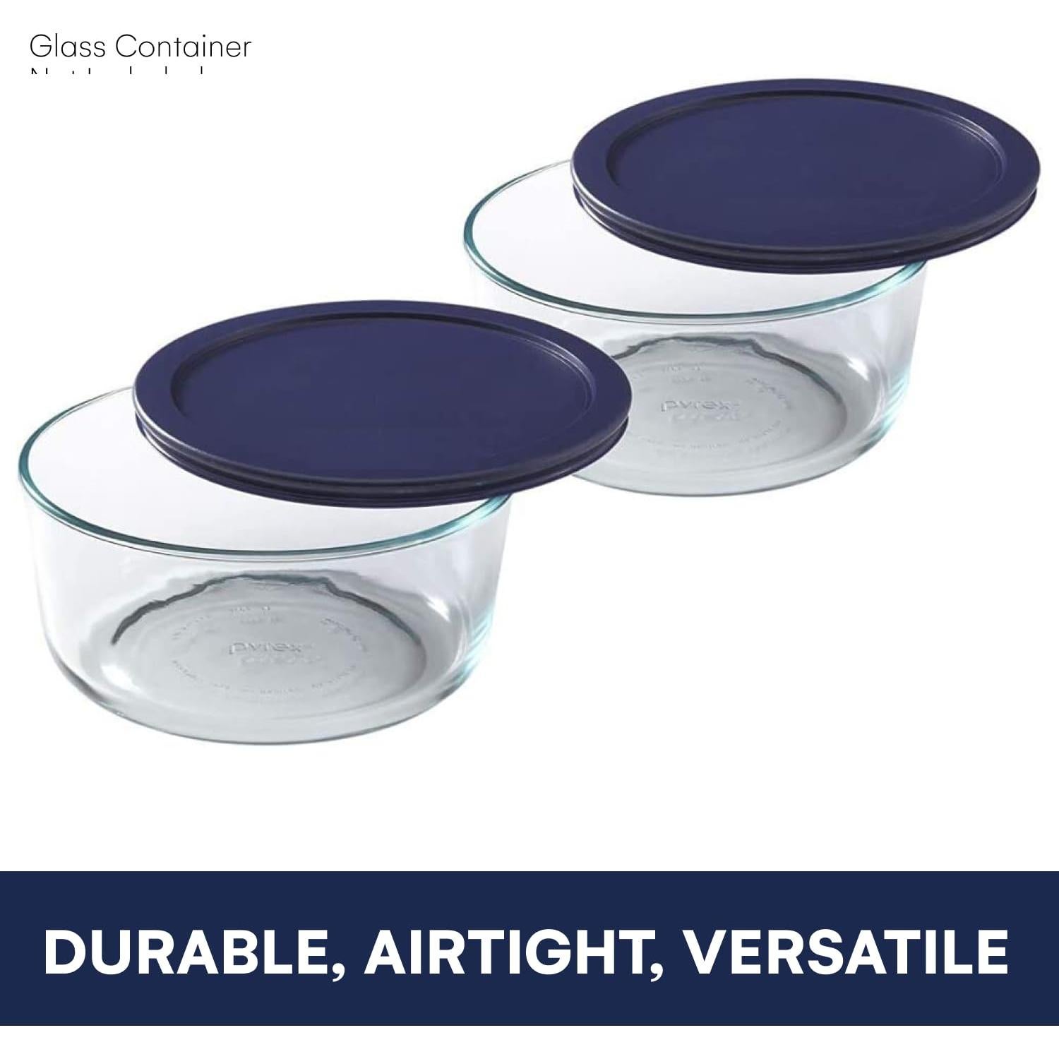 Tapa de Madera Azul para Contenedores Pyrex 2 Tazas - 4 Paquete