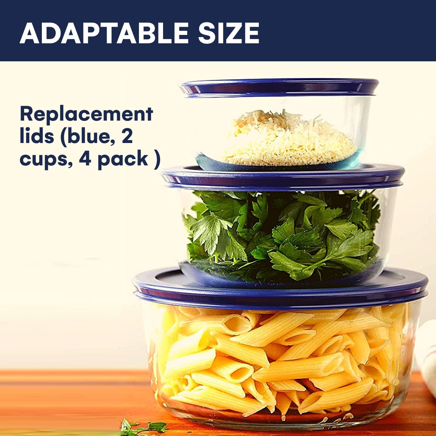 Tapa de Madera Azul para Contenedores Pyrex 2 Tazas - 4 Paquete