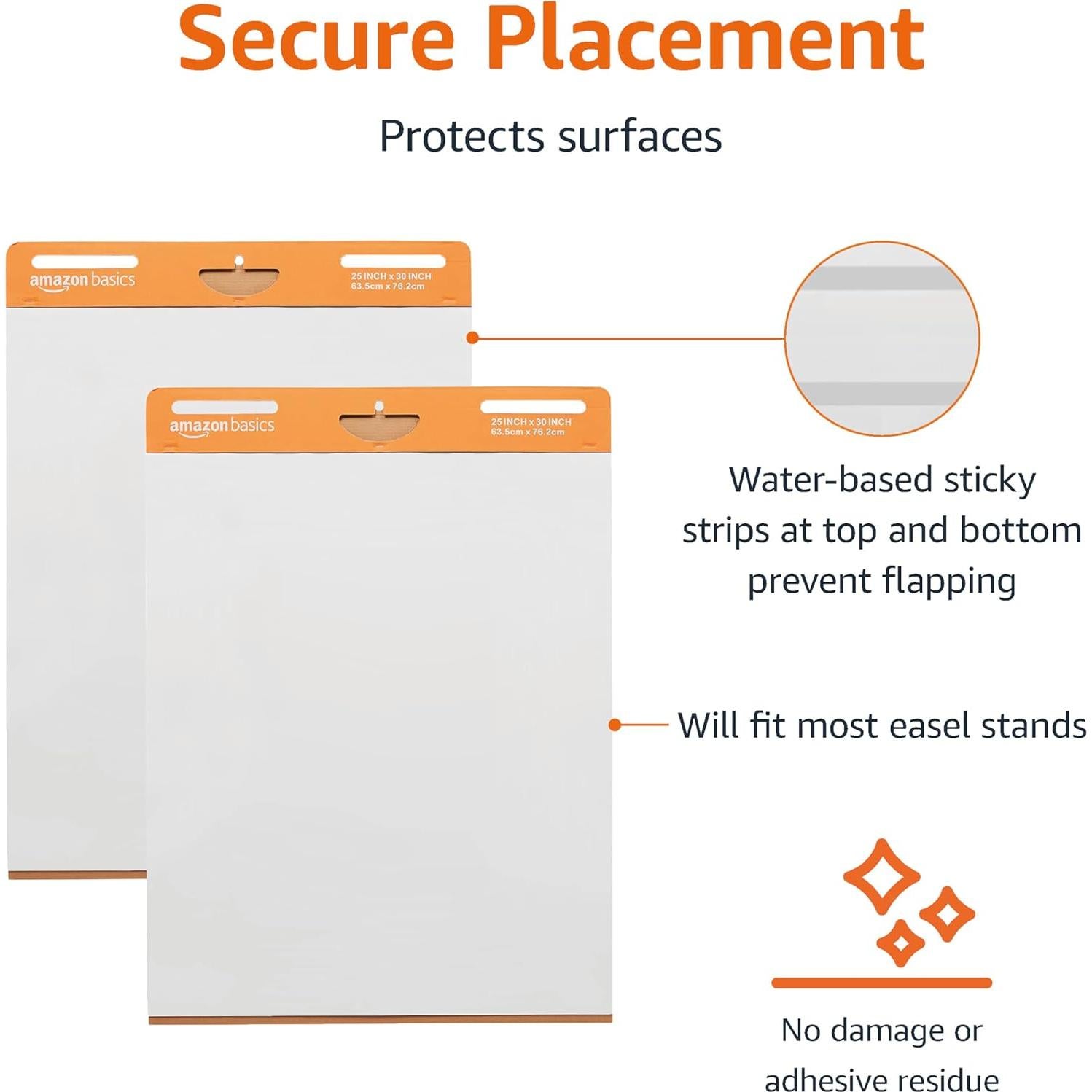 Almohadillas Adhesivas para Caballete Amazon Basics 63.5x76.2cm - 2 Piezas
