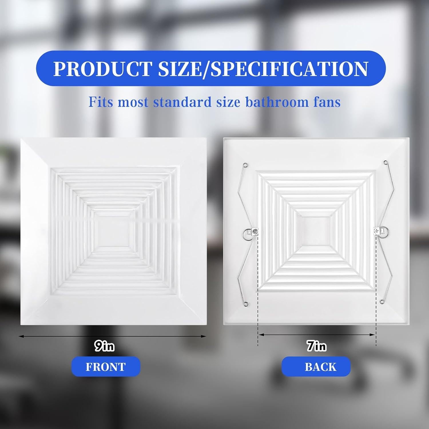 Cubierta de Ventilador de Baño Mkhaslri 22,86x22,86cm 4 Piezas