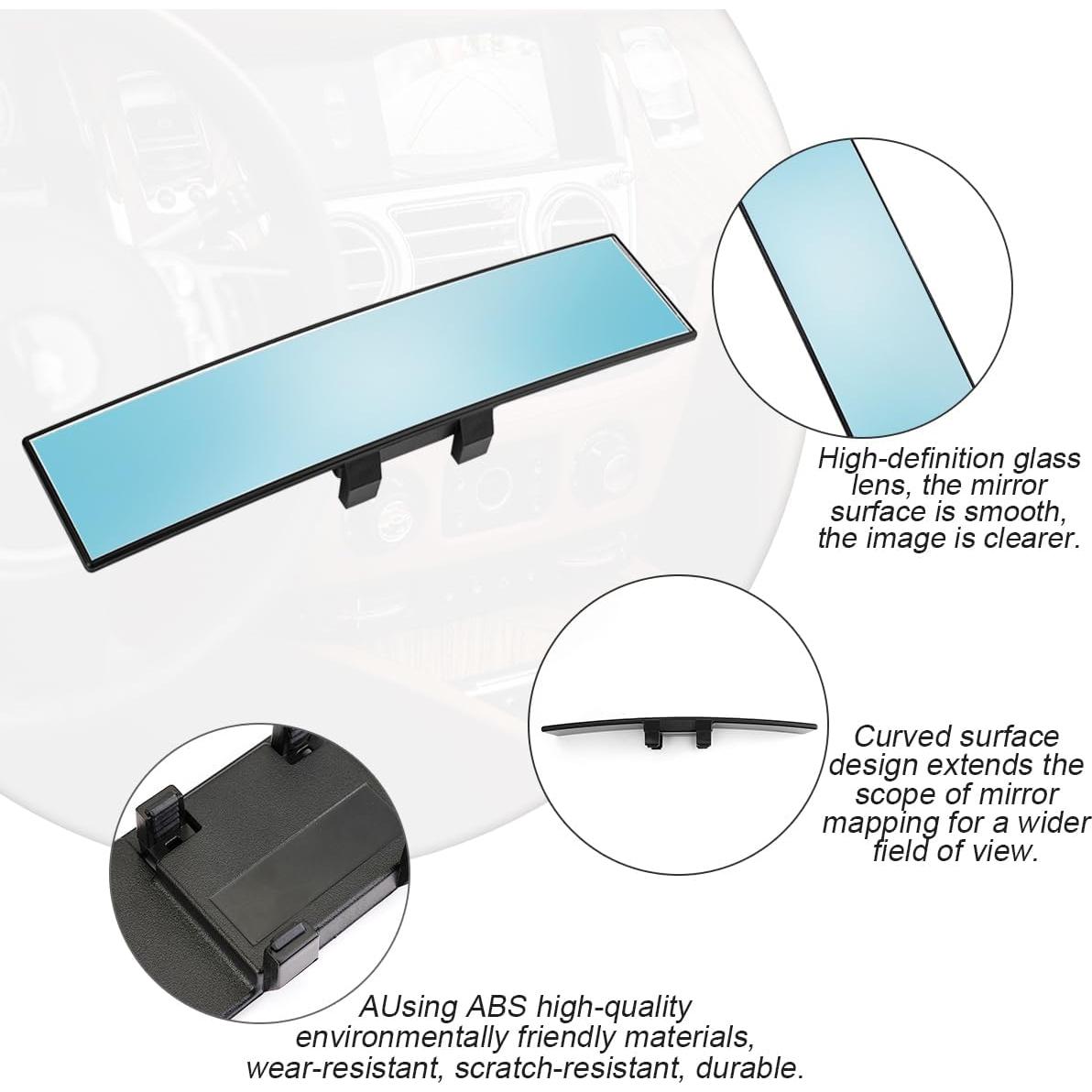 Espejo Retrovisor Convexo Universal Osilly 30.7x7.9cm Azul
