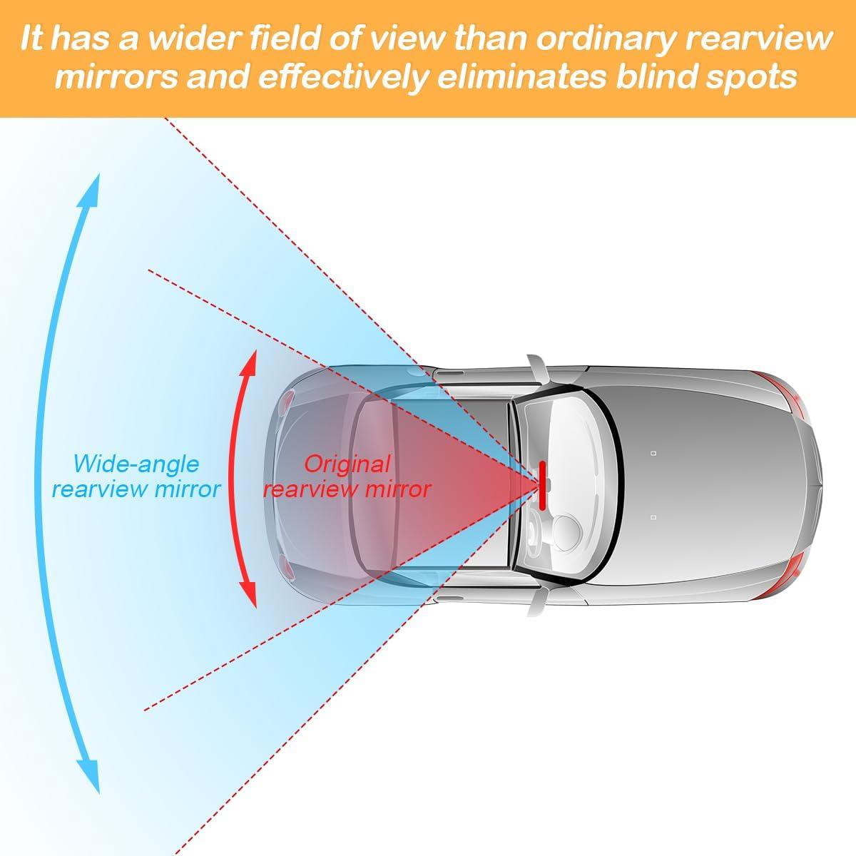 Espejo Retrovisor Convexo Universal Osilly 30.7x7.9cm Azul
