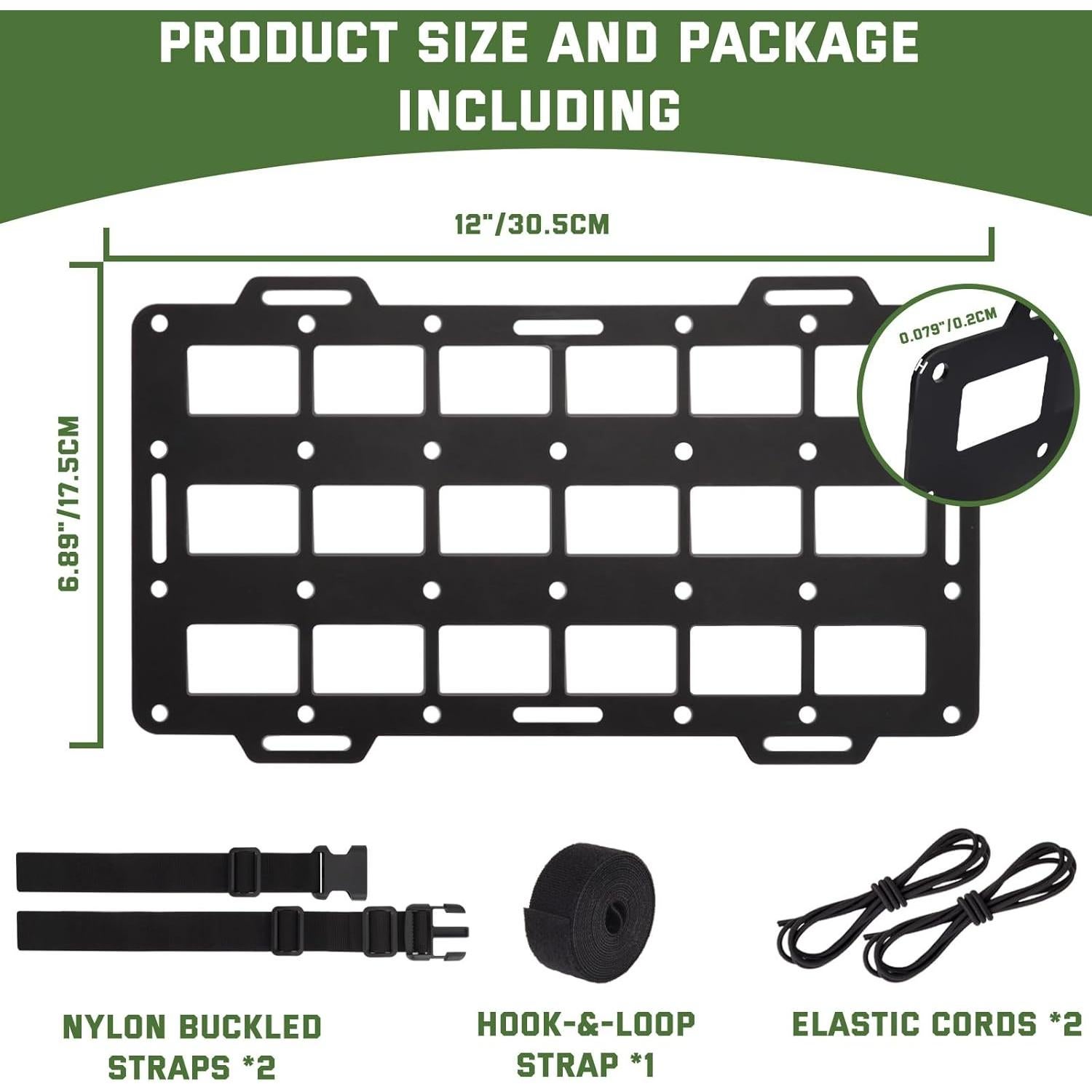 Organizador de Visera Molle Pridefend Universal 30.5x17.5cm
