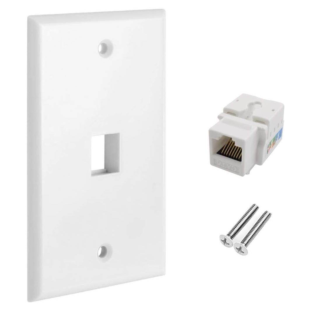 Placa de Pared Ethernet OZXNO CAT.6 RJ45 1 Puerto Blanco