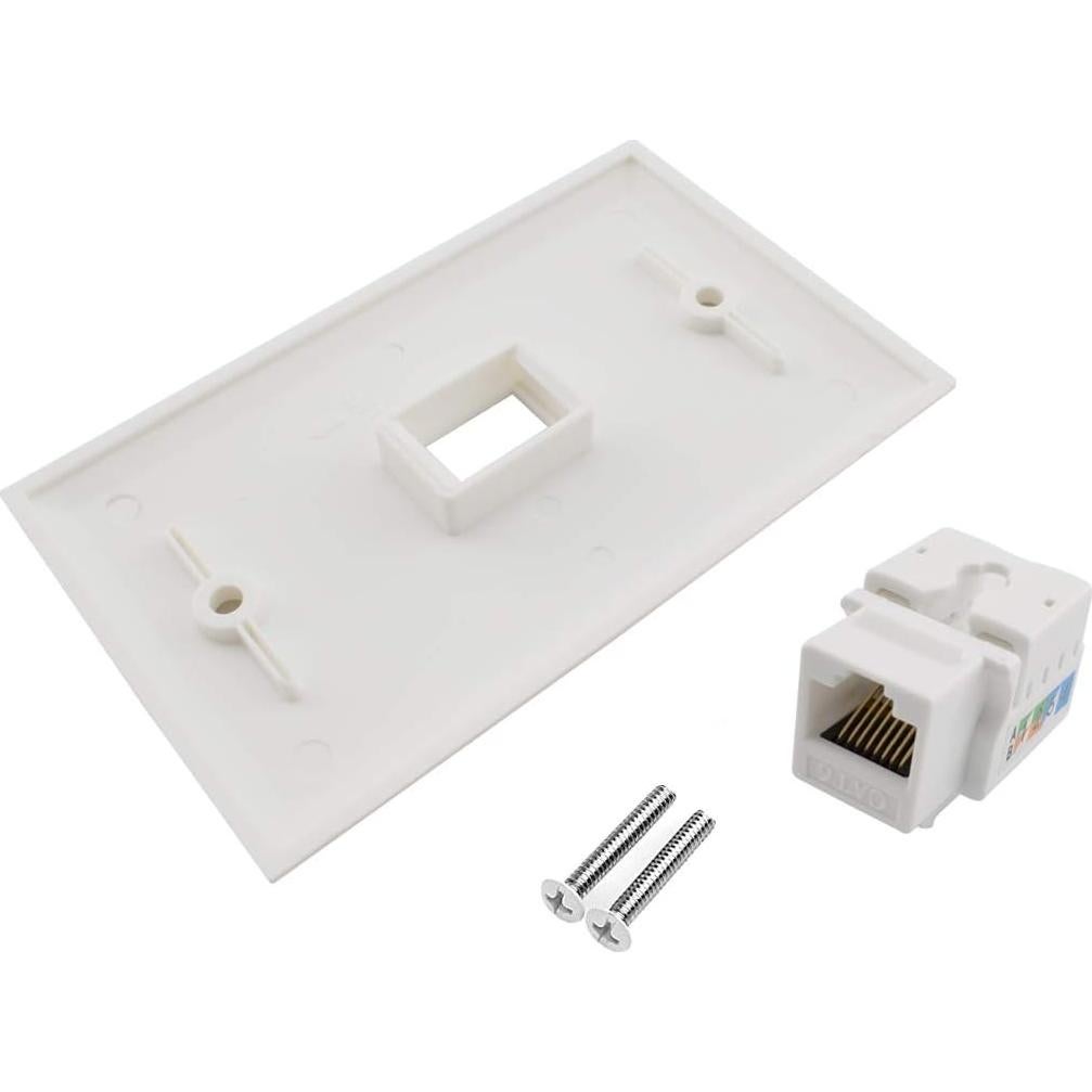 Placa de Pared Ethernet OZXNO CAT.6 RJ45 1 Puerto Blanco