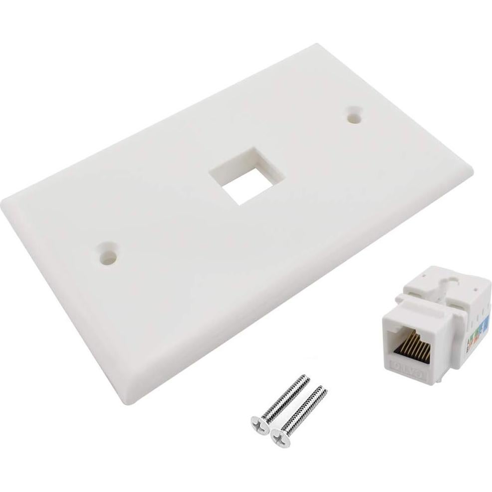 Placa de Pared Ethernet OZXNO CAT.6 RJ45 1 Puerto Blanco