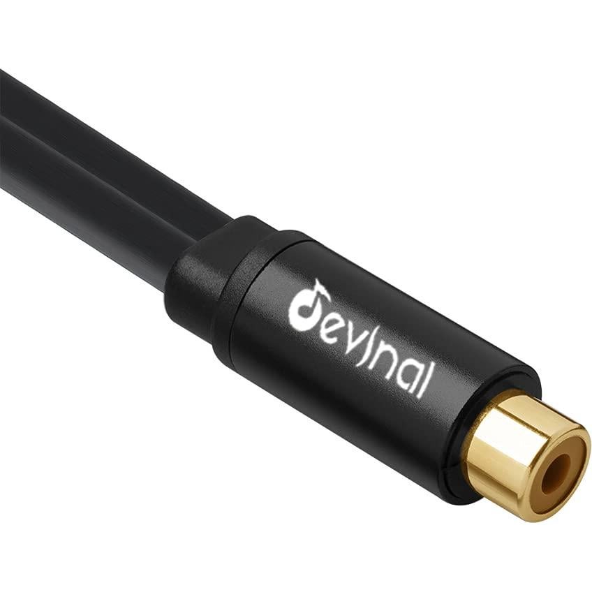 Adaptador RCA Y Devinal 1 Hembra a 2 Machos para Audio