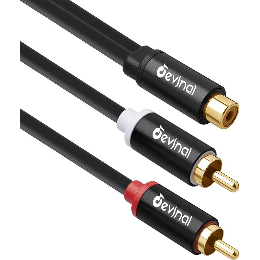 Adaptador RCA Y Devinal 1 Hembra a 2 Machos para Audio