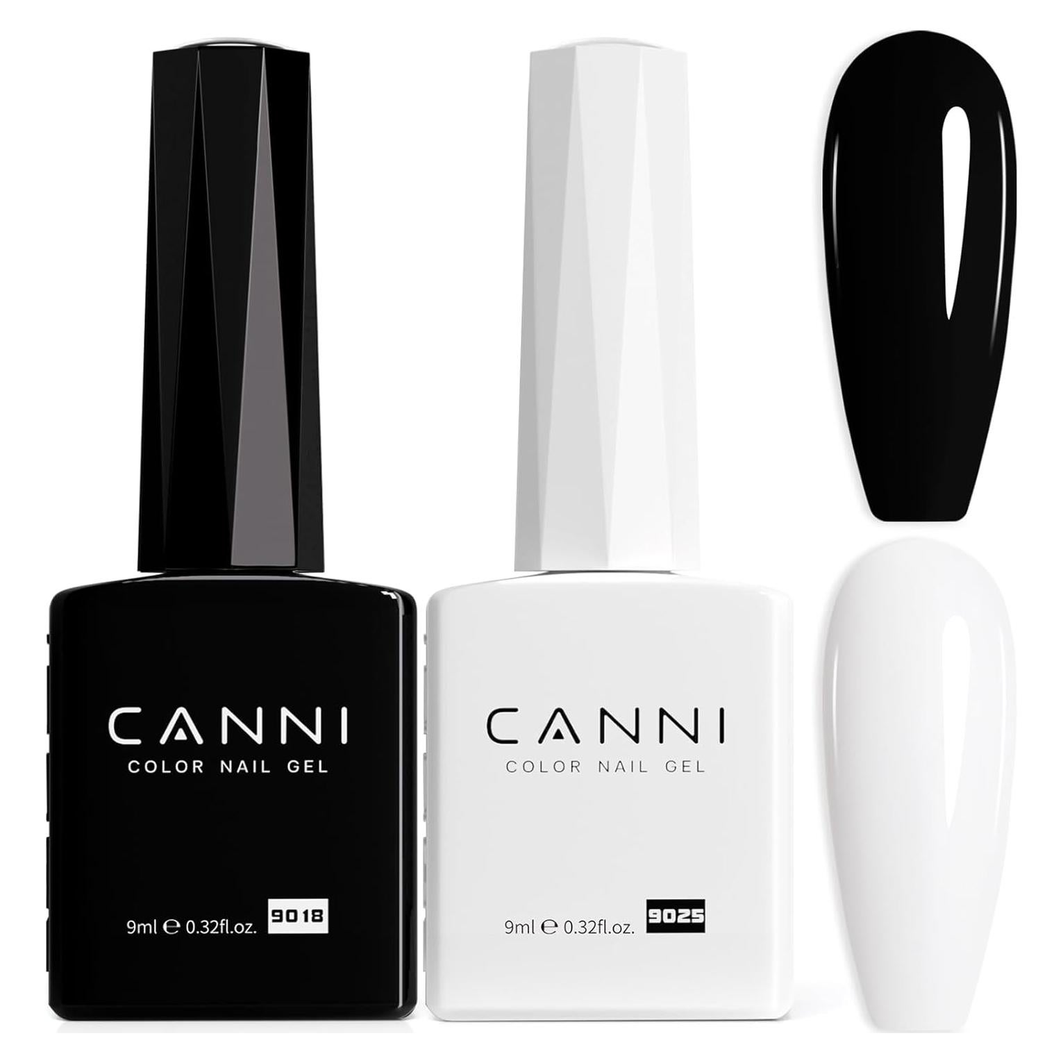 Set de Esmalte de Uñas en Gel CANNI Negro y Blanco 2 Pcs