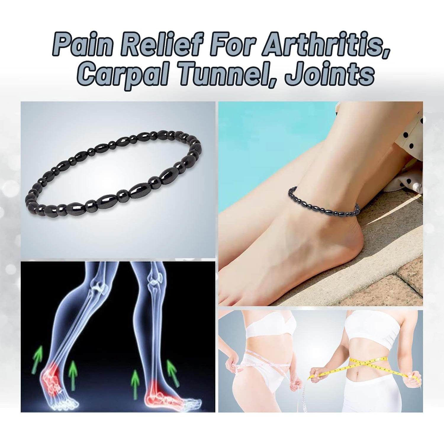 Conjunto de 4 Pulseras de Tobillo Hion de Hematita y Obsidiana Negra