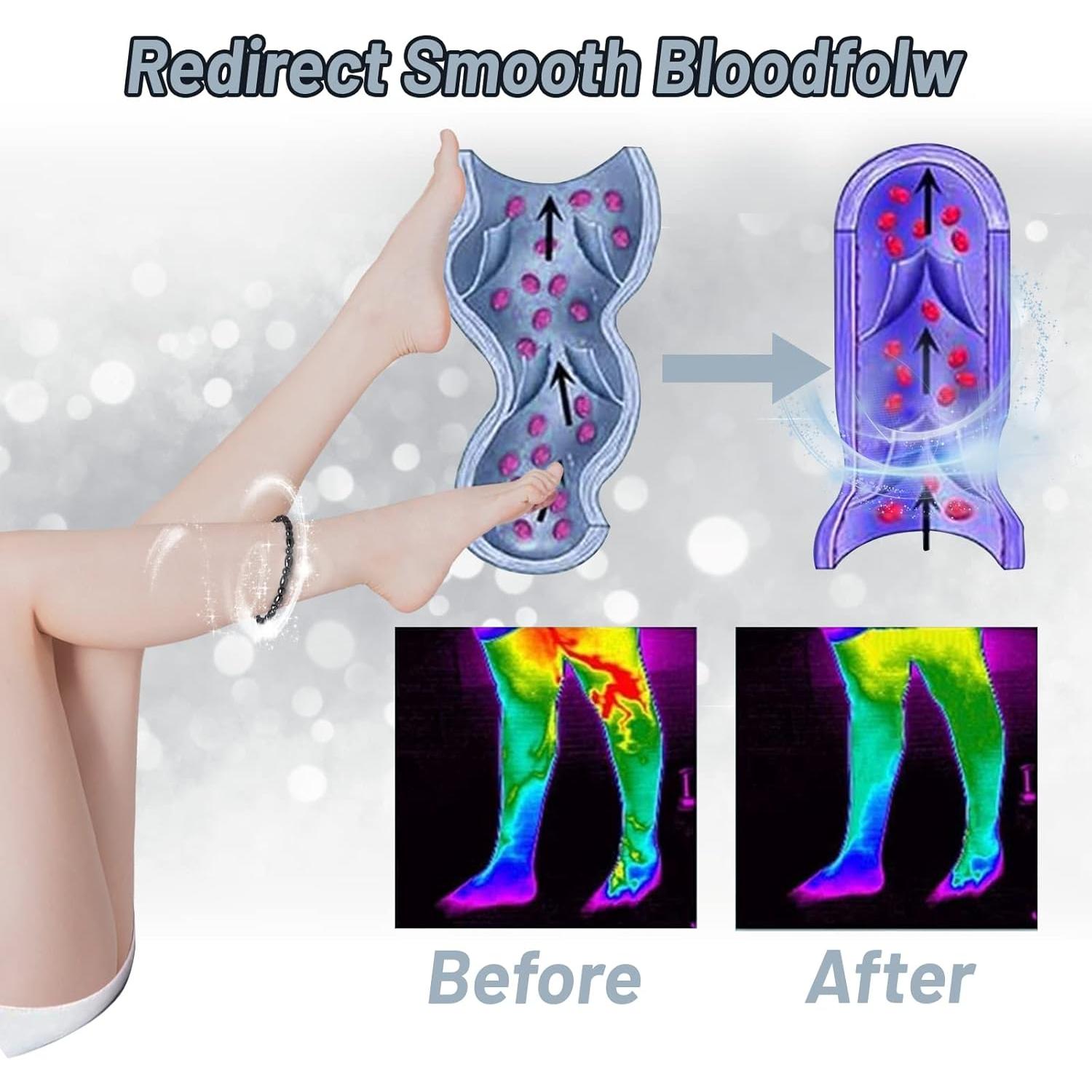 Conjunto de 4 Pulseras de Tobillo Hion de Hematita y Obsidiana Negra