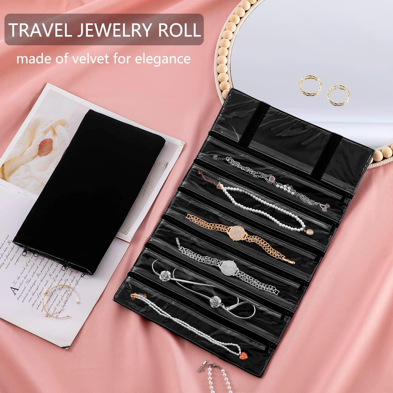 Organizador de Joyería de Viaje TEMUORG 6 Bolsillos Plegable