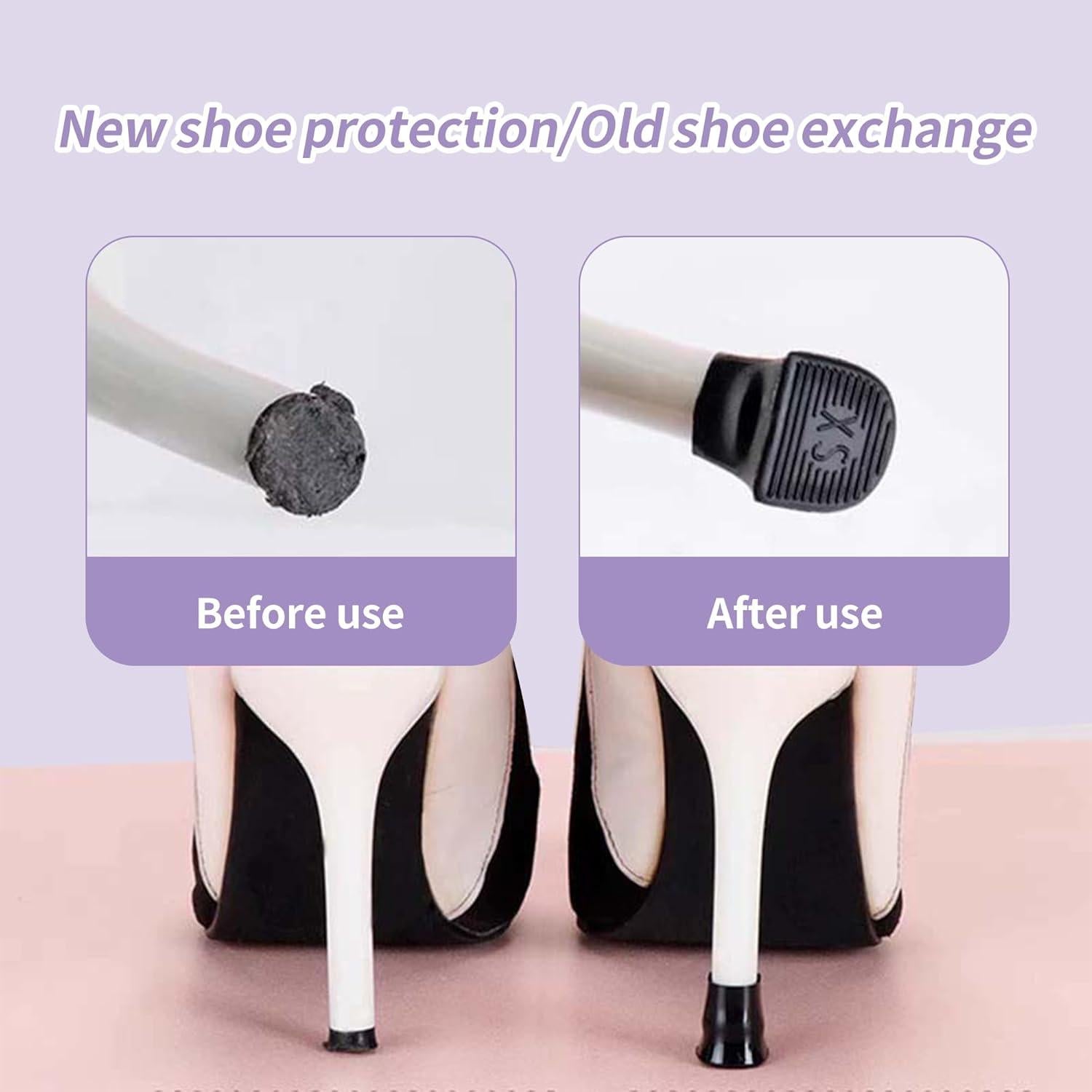 6 Pares Protectores de Tacón Stiletto SooGree - Antirruido