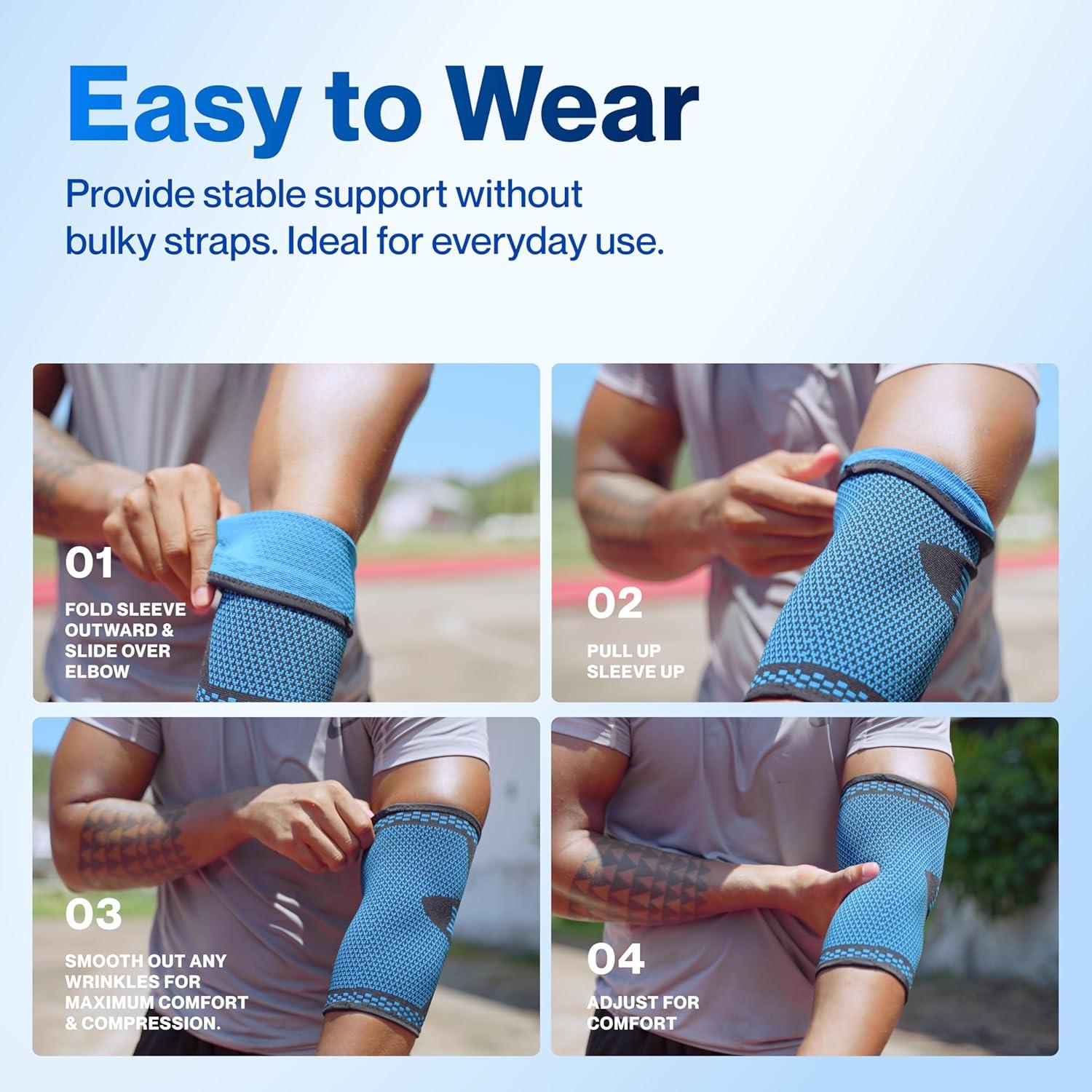 Modvel Soporte para Codo de Compresión - Alivio Dolor Articular Negro