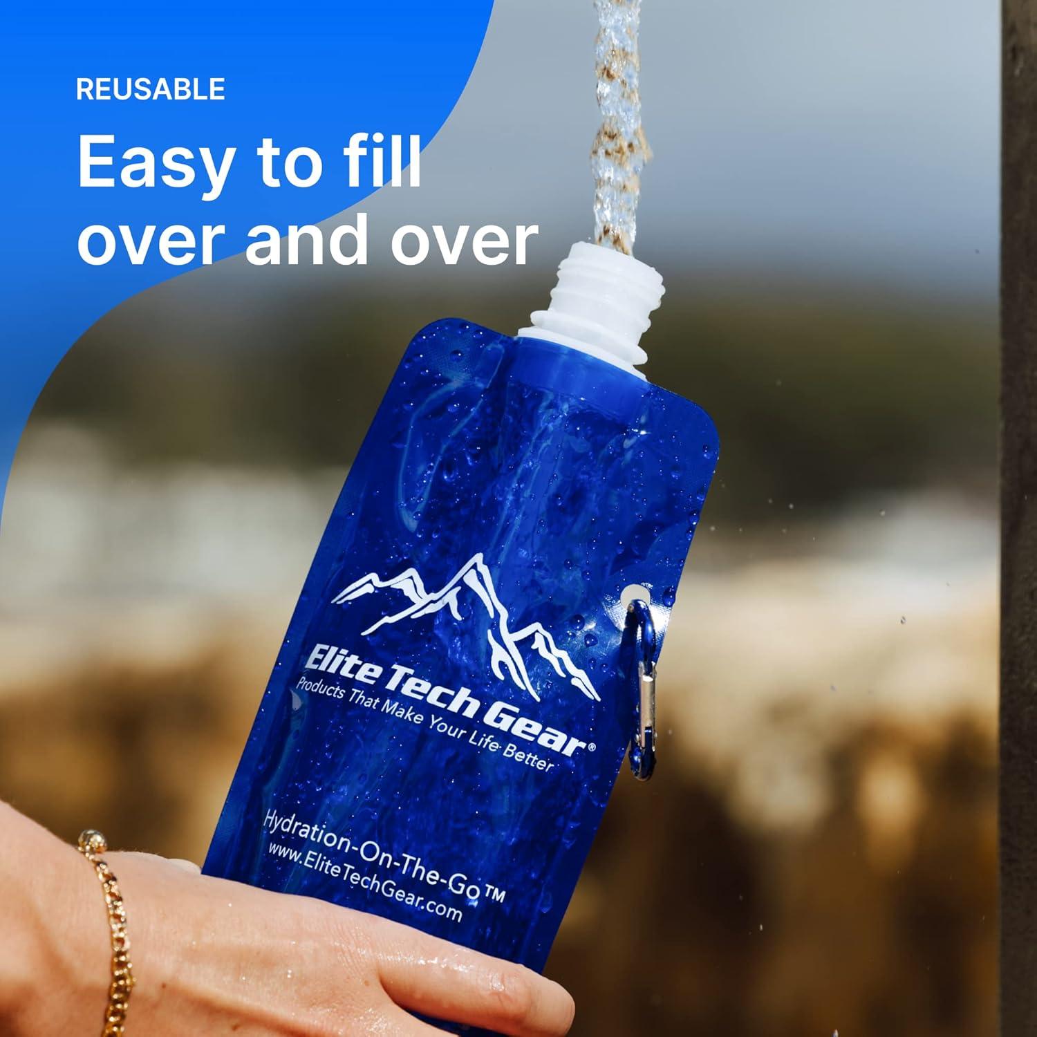 Botella de Agua Plegable Elite Tech Gear 0.5L 10 Piezas