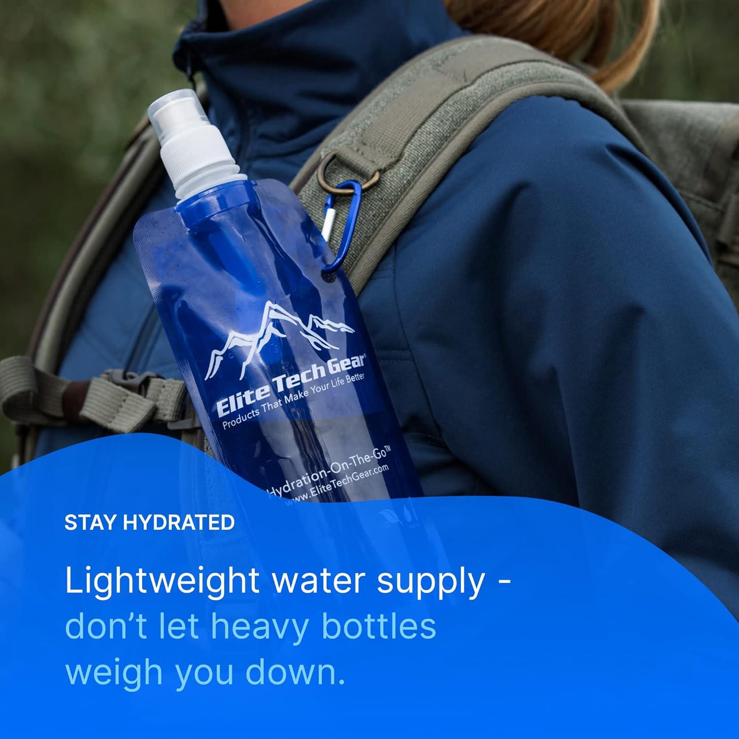 Botella de Agua Plegable Elite Tech Gear 0.5L 10 Piezas