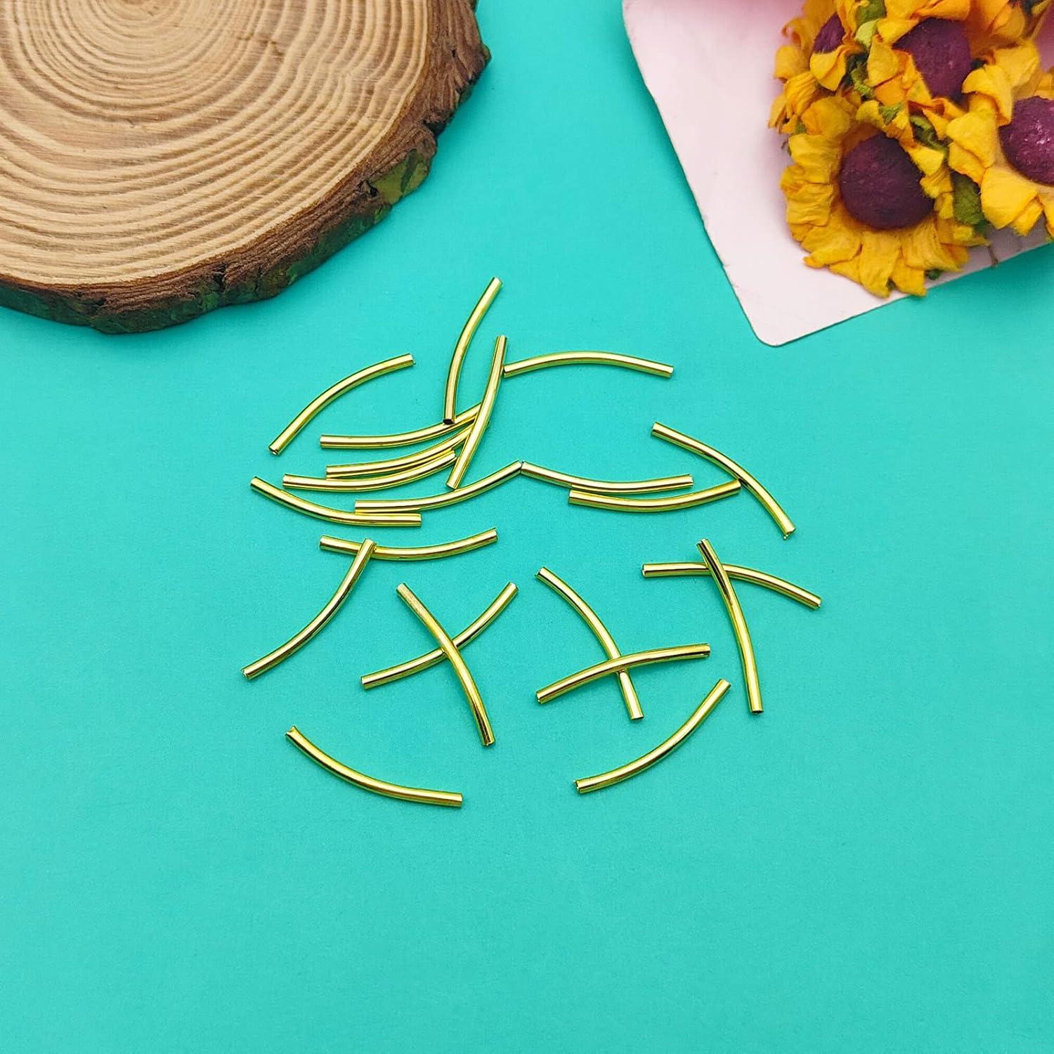 200 Espaciadores de Tubo de Fideos Oro 25mm Latón para Joyería