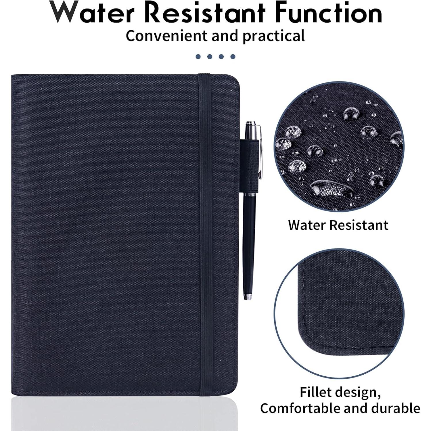 Cubierta de cuaderno A5 Ditiord negra impermeable con bolsillos