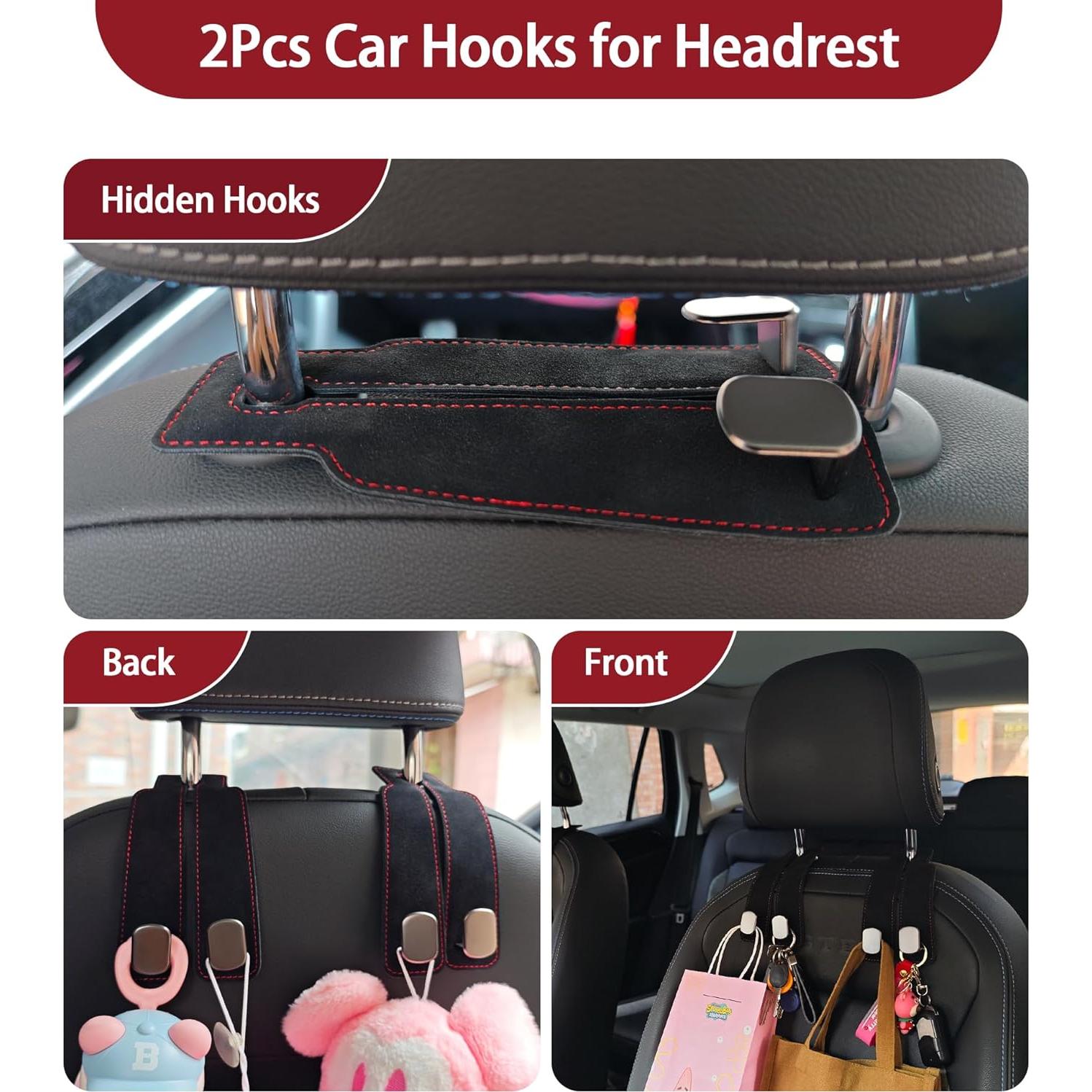 Ganchos para Asiento de Coche AXELIS 2 en 1 Negro 2PCS