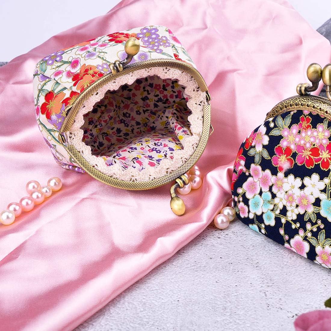 Monedero Vintage Oyachic Beige con Cierre de Beso 6.9x11.9cm