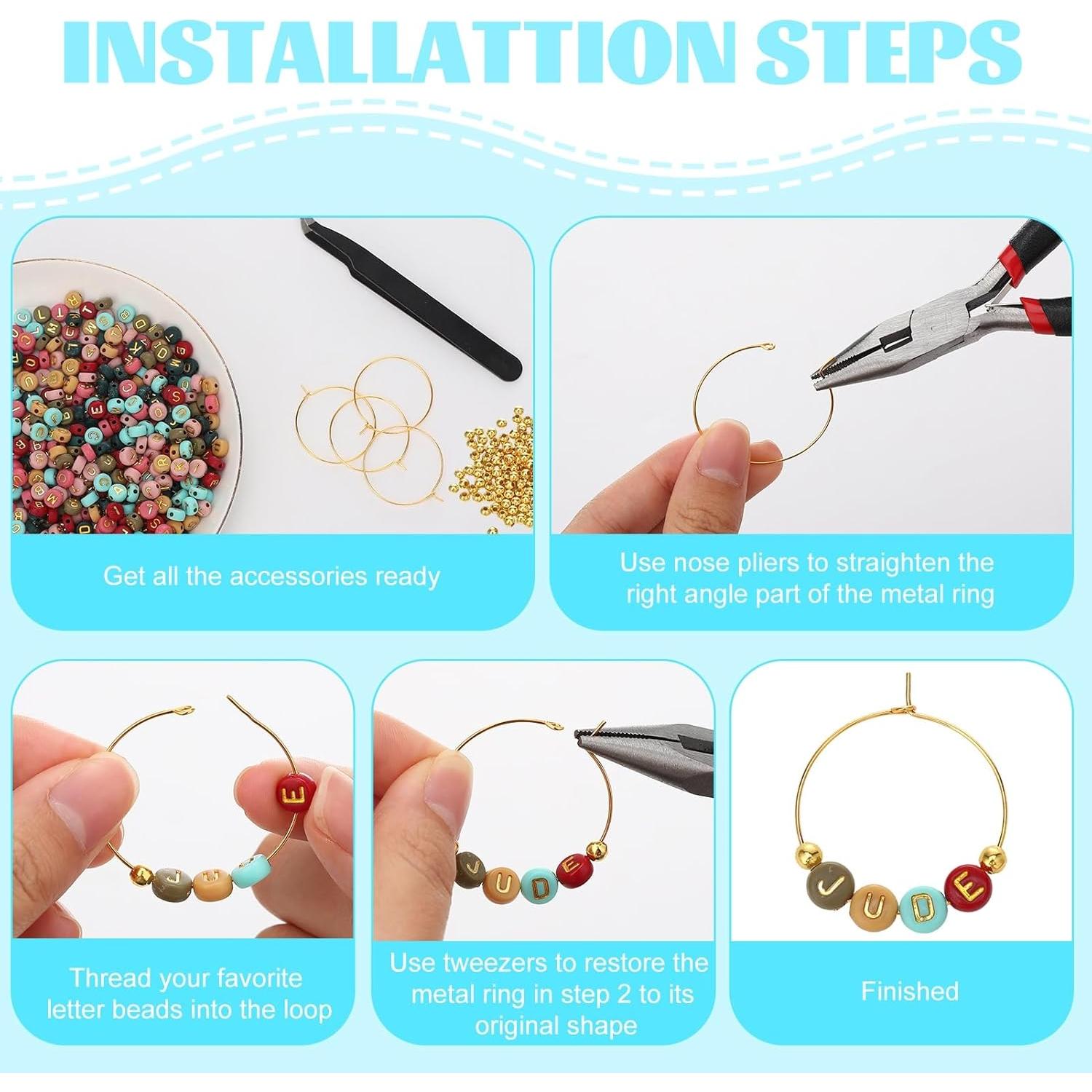 Kit de Encantos Personalizados para Copas de Vino Hokoad - 100 Aros, 780 Perlas