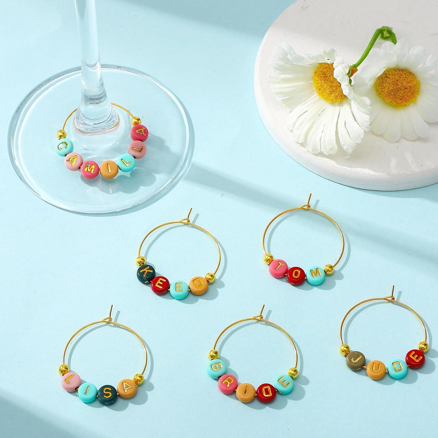 Kit de Encantos Personalizados para Copas de Vino Hokoad - 100 Aros, 780 Perlas