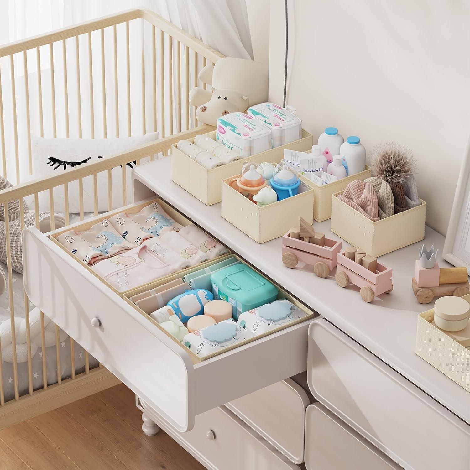 Organizador de Cajones DIMJ - 18 Piezas Beige para Ropa