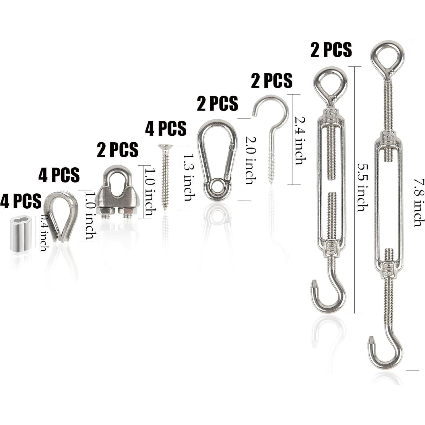 Cuerda de Alambre de Acero Inoxidable 304 WEWBABY 44.2 m