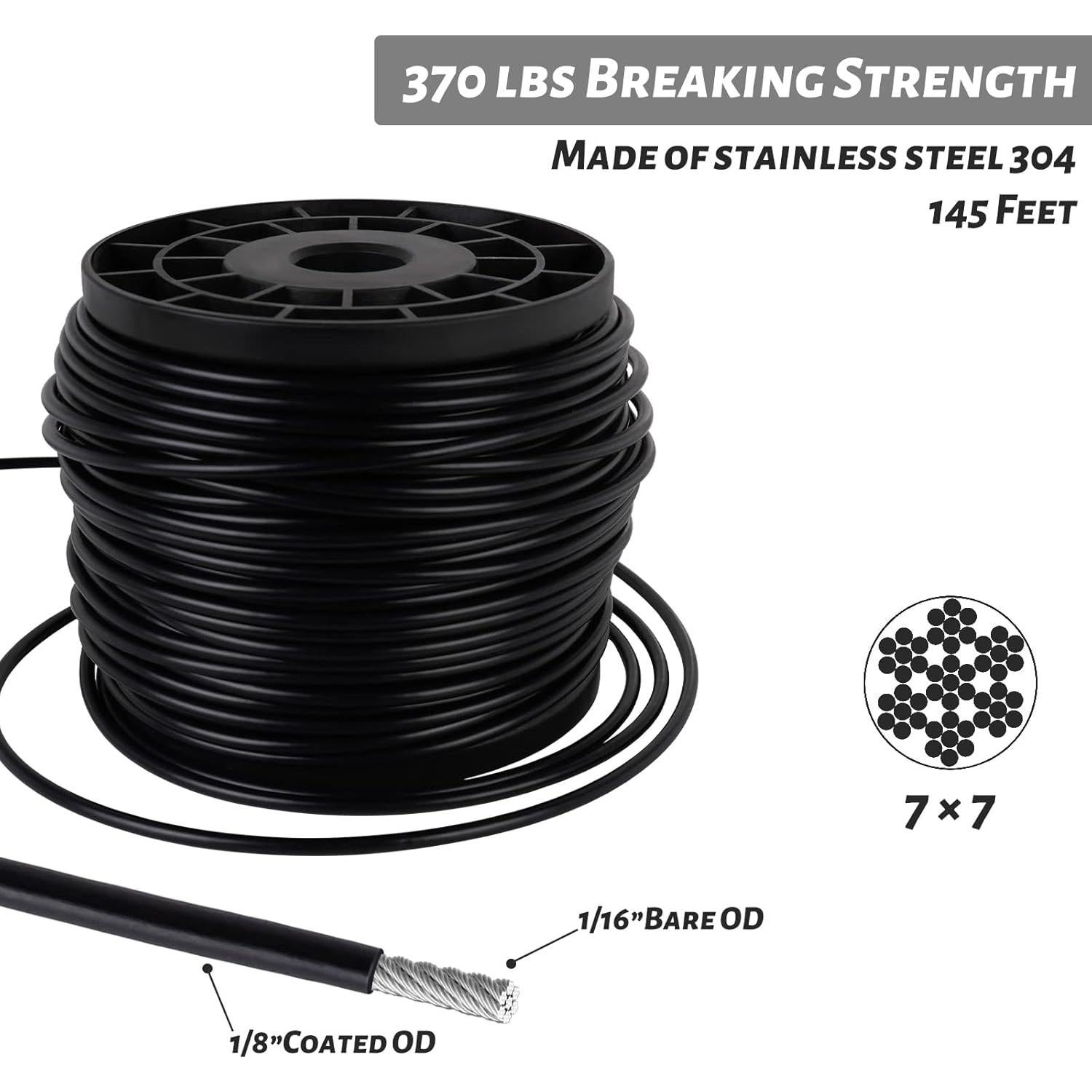 Cuerda de Alambre de Acero Inoxidable 304 WEWBABY 44.2 m
