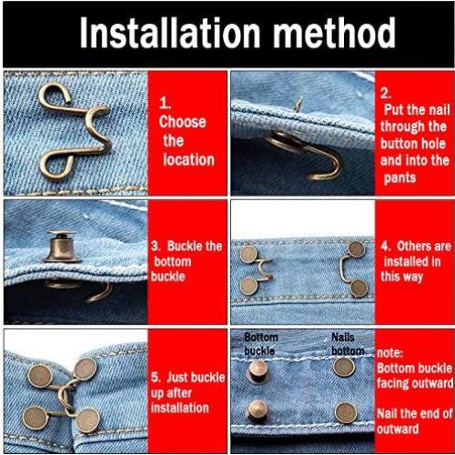 Juego de 20 Extensores de Cintura Ajustable WZT para Pantalones