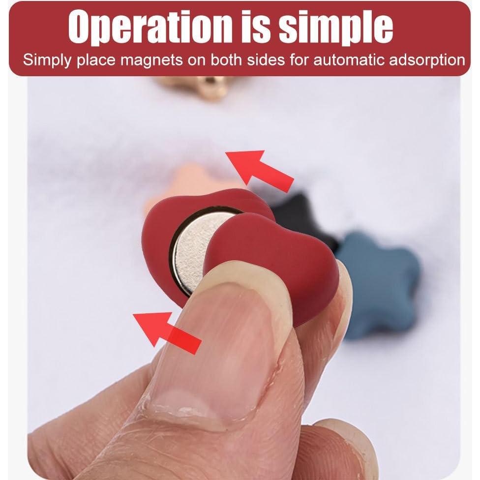 Imanes Magnéticos para Hijab MiOYOOW 12PCS Corazón y Estrella