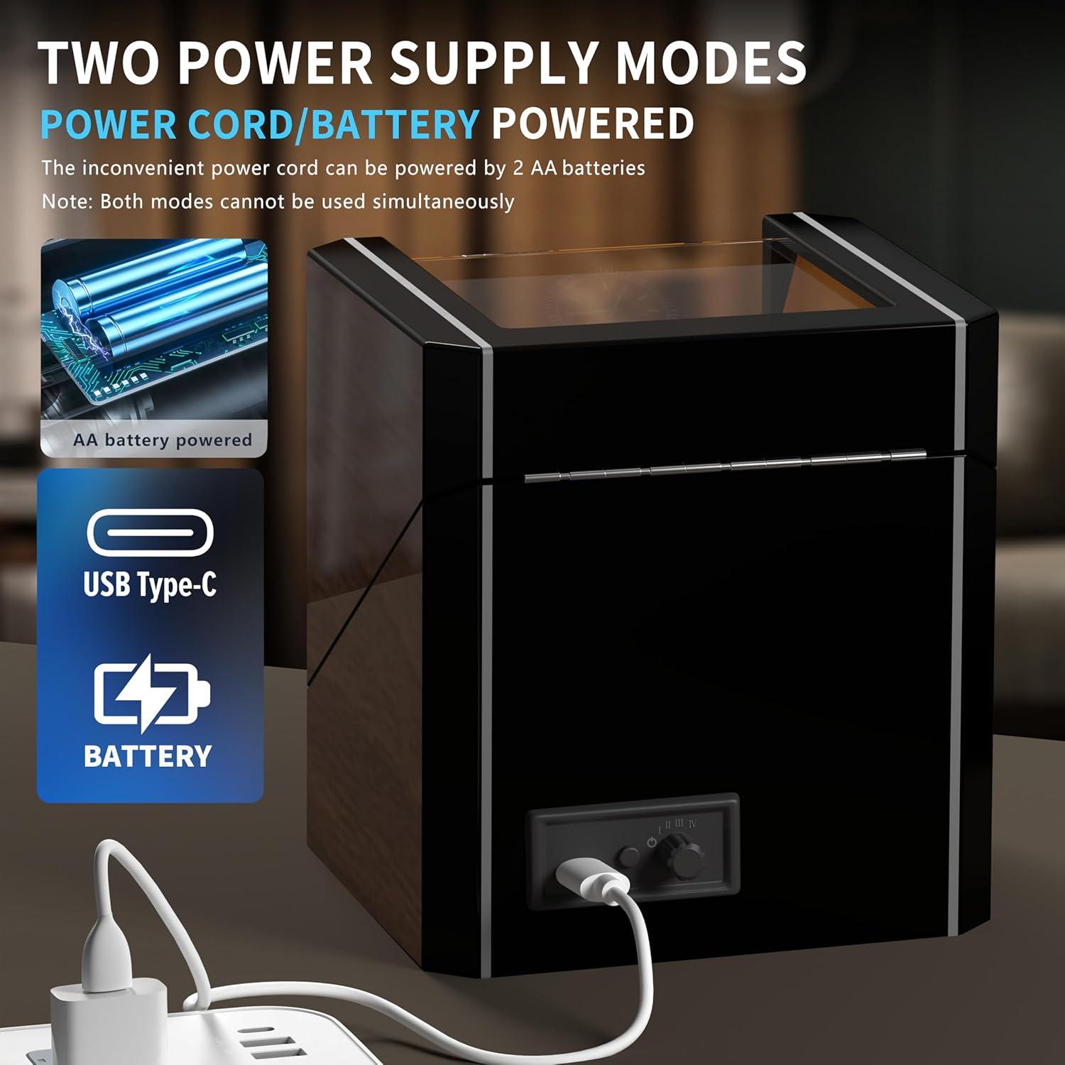 Enrollador de Relojes Automáticos VANTENT LED Marrón 2.0MAX