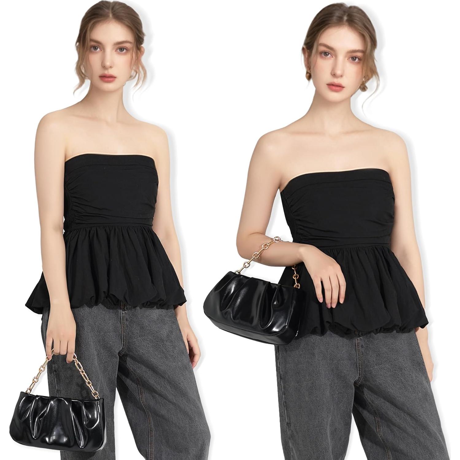 Bolso Clutch Antirrobo Popizard Negro con Cadena y Correa Ajustable