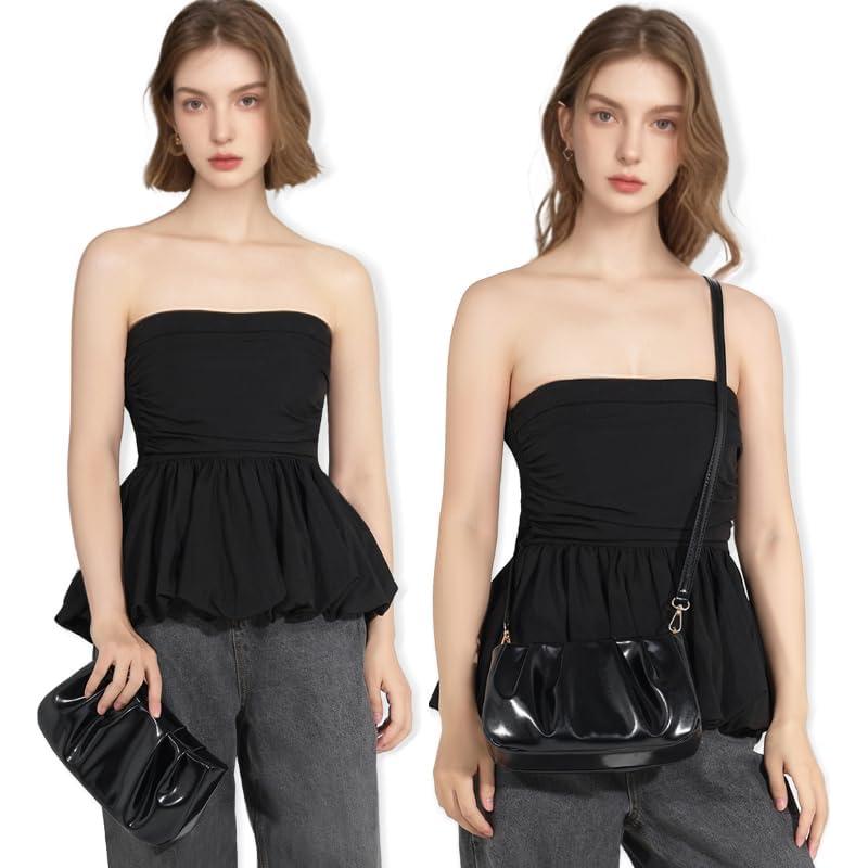 Bolso Clutch Antirrobo Popizard Negro con Cadena y Correa Ajustable