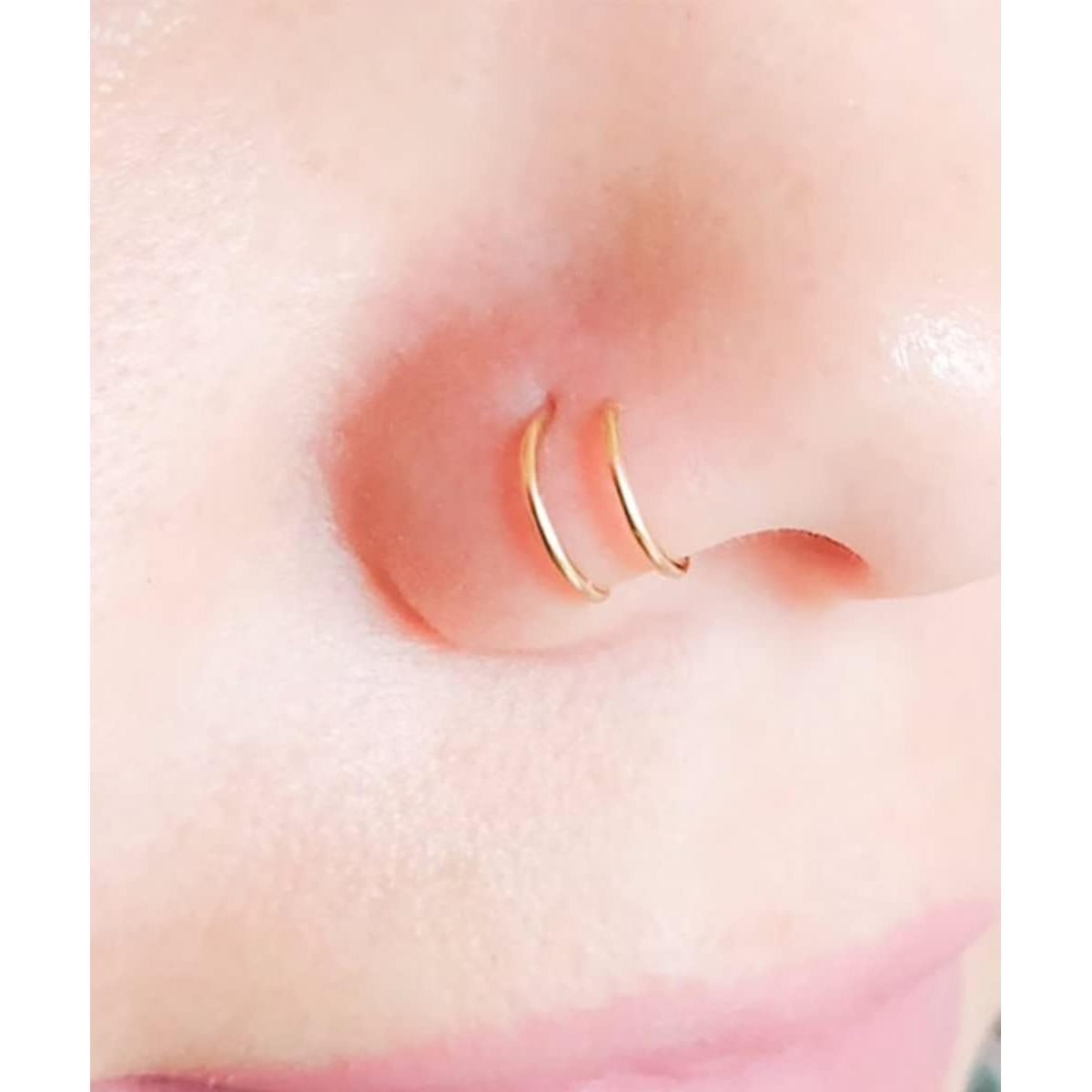 Aros Nasales 20G JFORYOU Acero Quirúrgico 16 Pcs Dorado