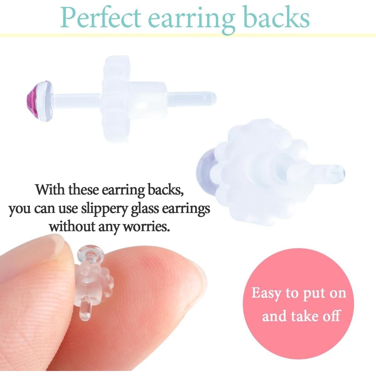 Pendientes de Stud de Vidrio Templado Hipoalergénico 20G 18G 16G