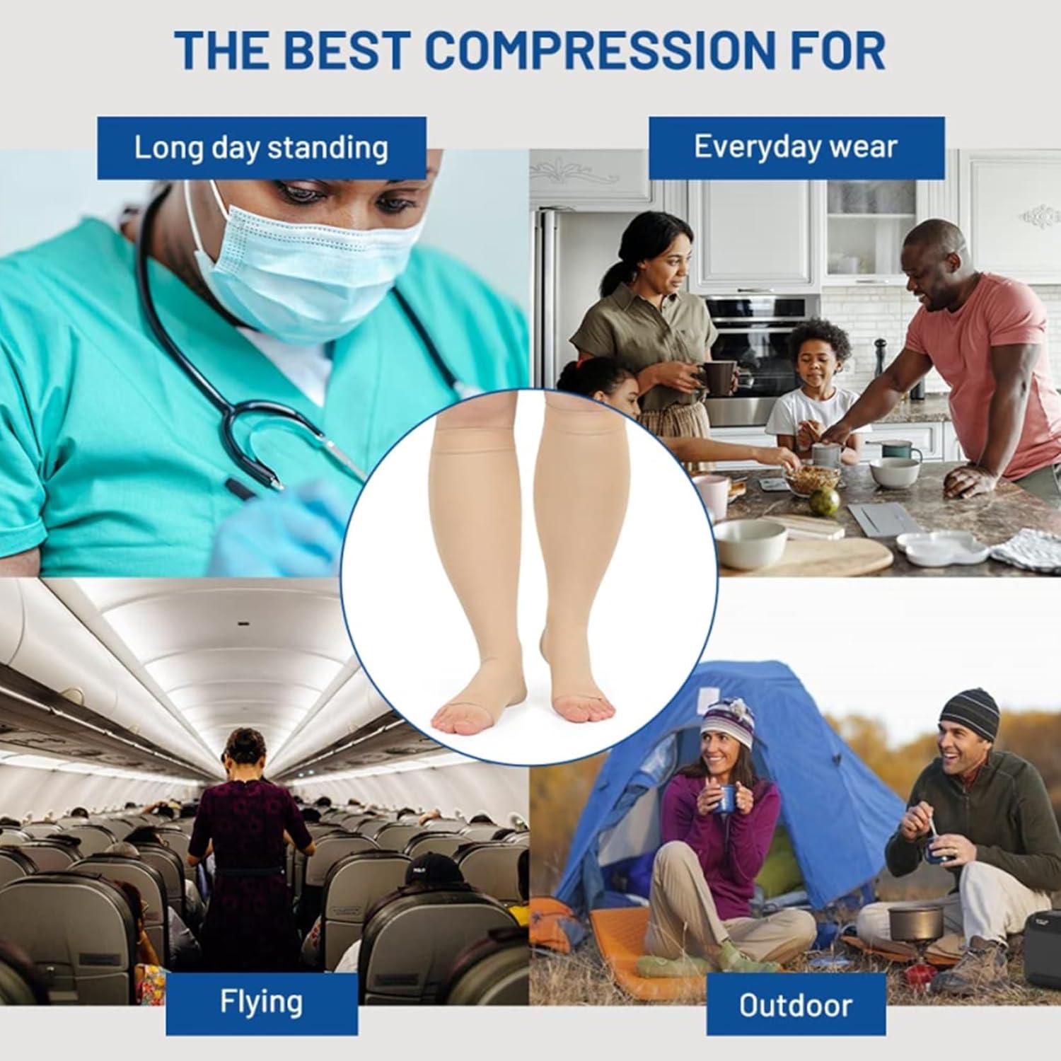 Calcetines de Compresión AKSO MEDICOS Talla Grande 20-30 mmHg Beige