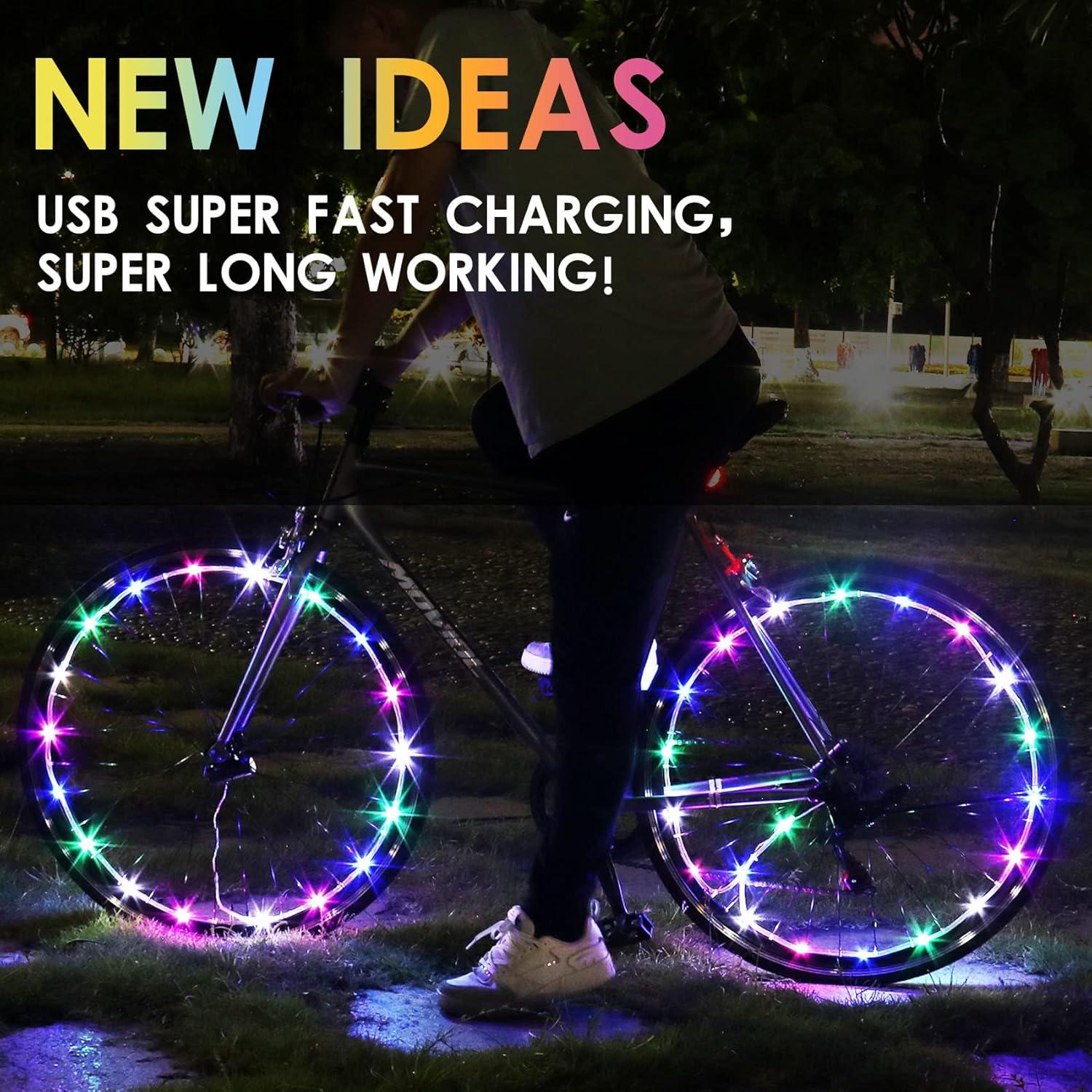 Luces de Rueda de Bicicleta LED Sumree Arcoíris Recargables