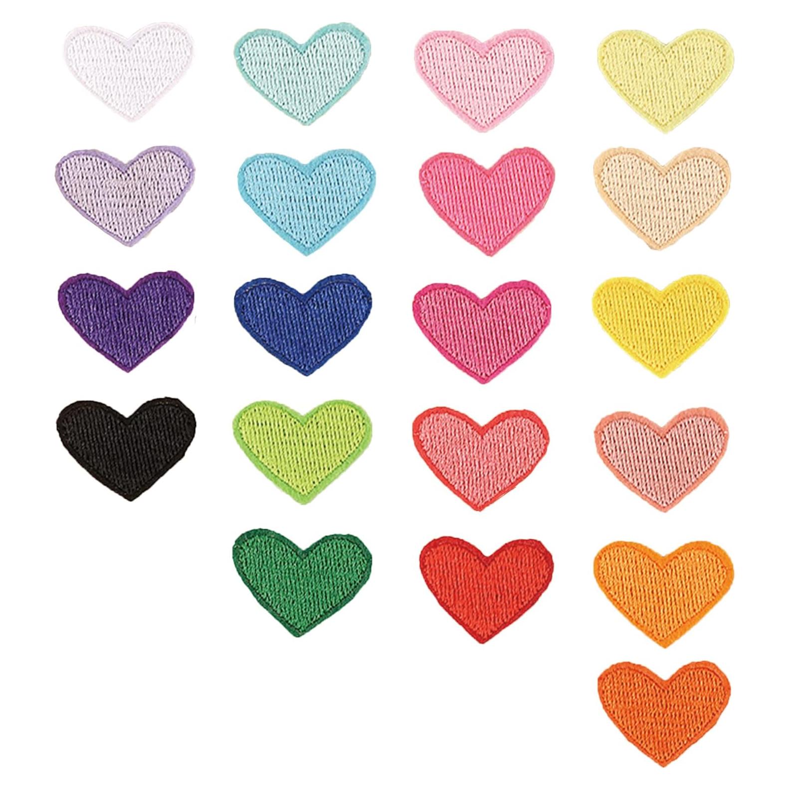 20 Parches Bordados Corazón EZWOO para Ropa y Decoración