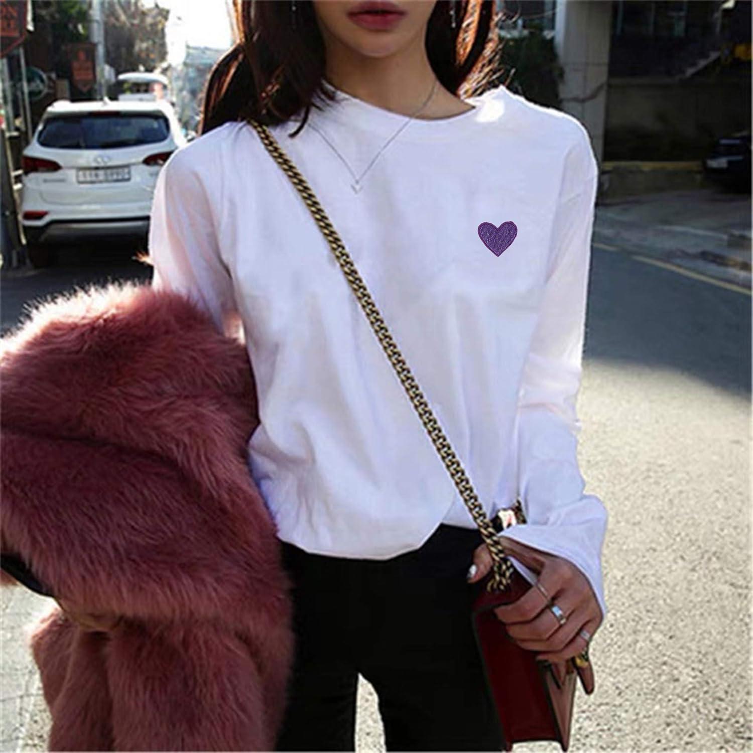 20 Parches Bordados Corazón EZWOO para Ropa y Decoración