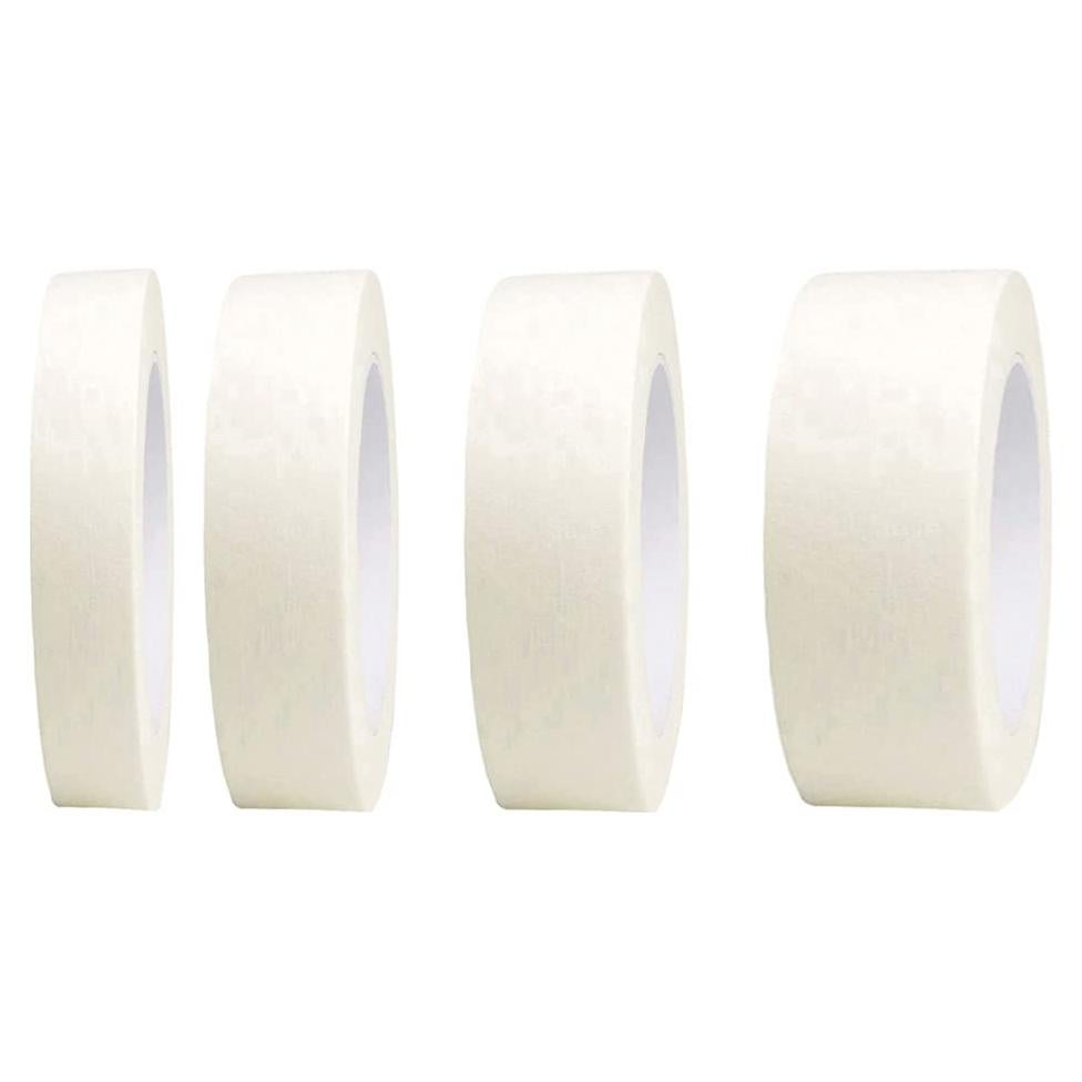 4 Rollos Cinta de Enmascarar Beige Blanca 20 Metros 12/18/25/50 mm