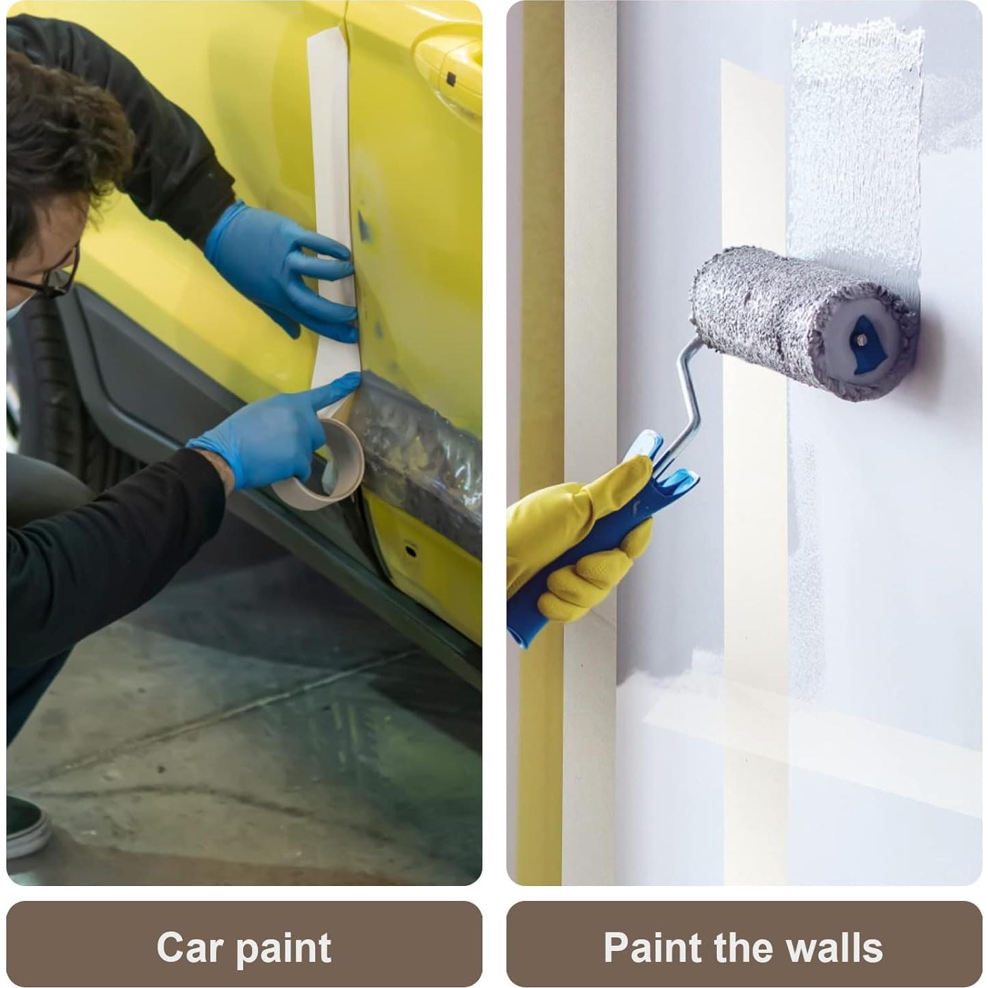 4 Rollos Cinta de Enmascarar Beige Blanca 20 Metros 12/18/25/50 mm