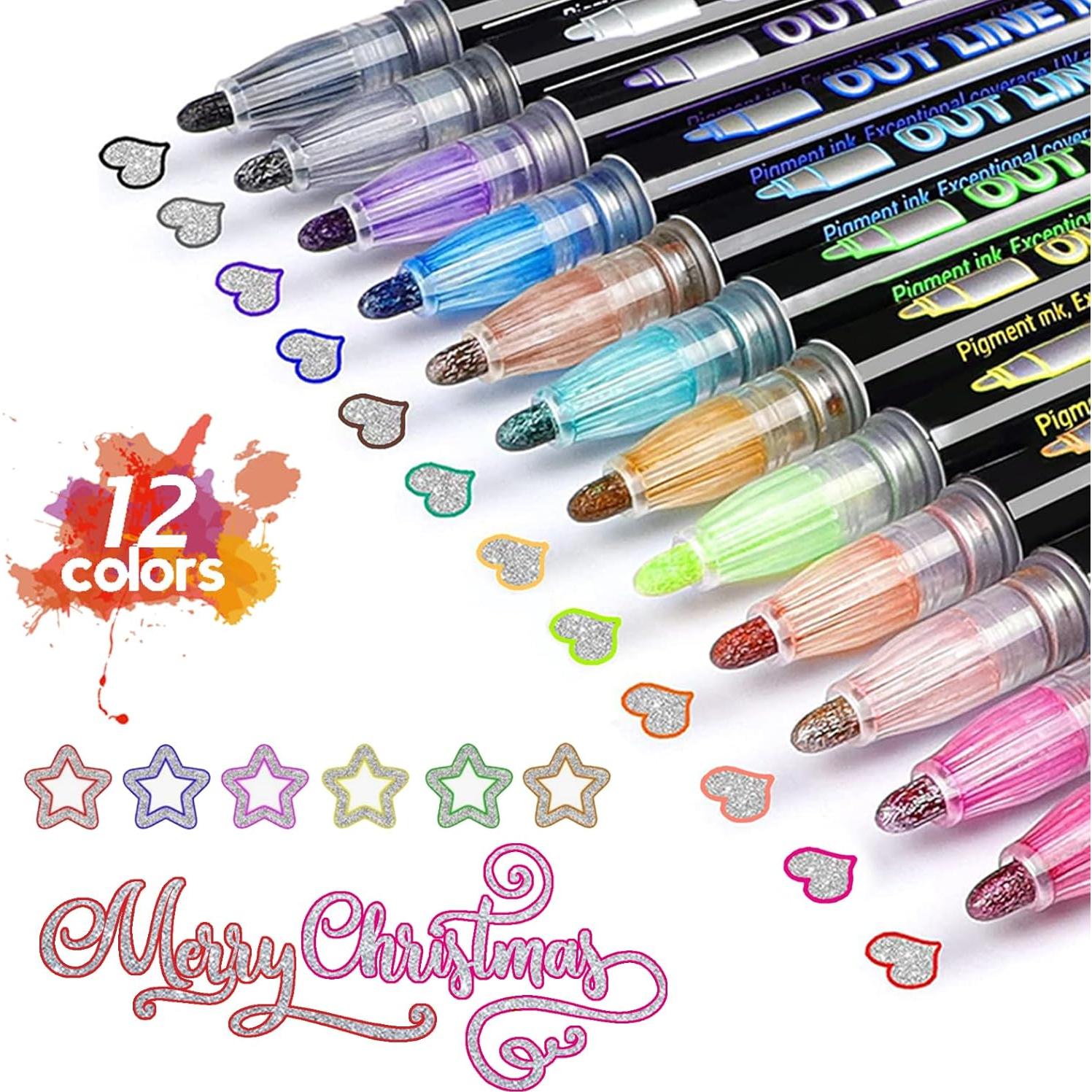 Set de 12 Marcadores Metálicos BIWAT para Manualidades