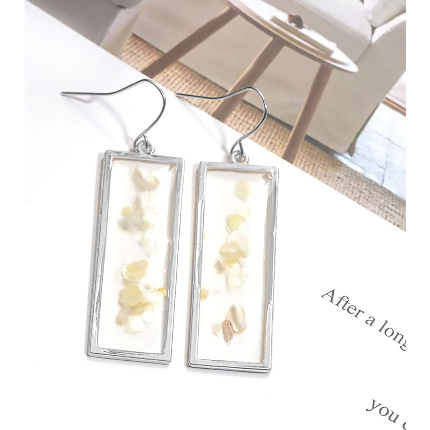 Huwujiu 60pcs Abrazaderas Abiertas Rectangulares para Joyería