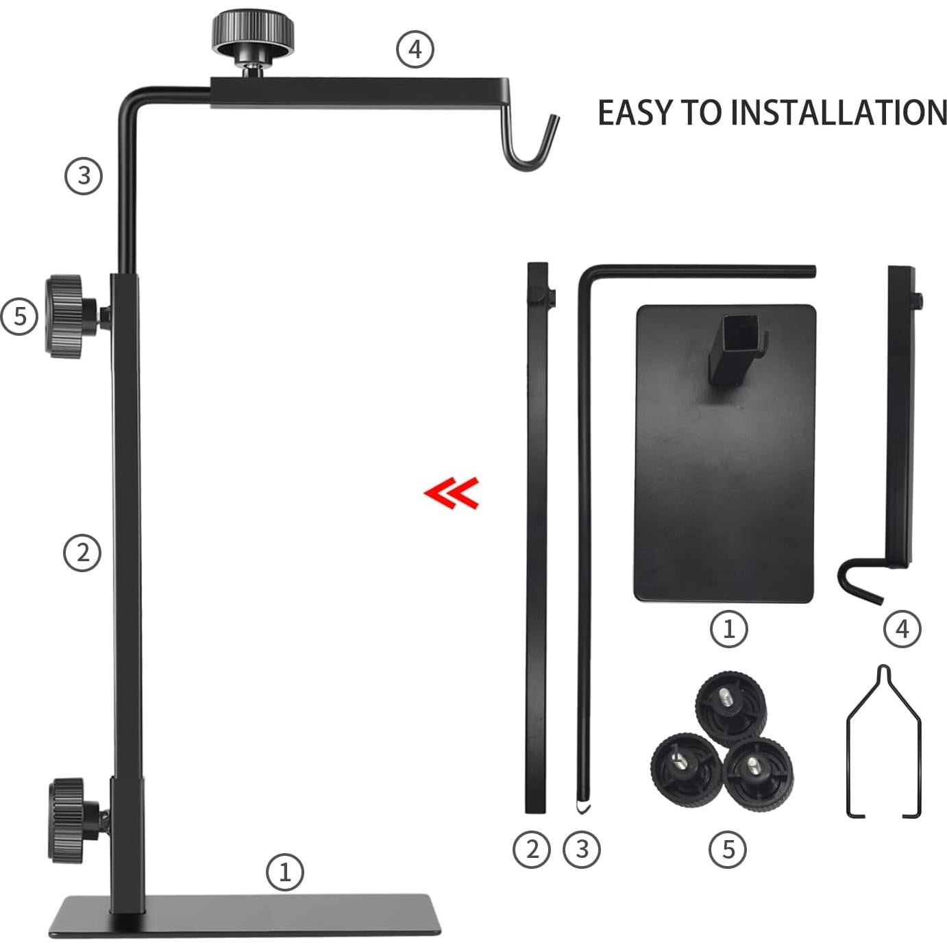 Soporte de lámpara para reptiles BOURDSERK ajustable 40-79 cm
