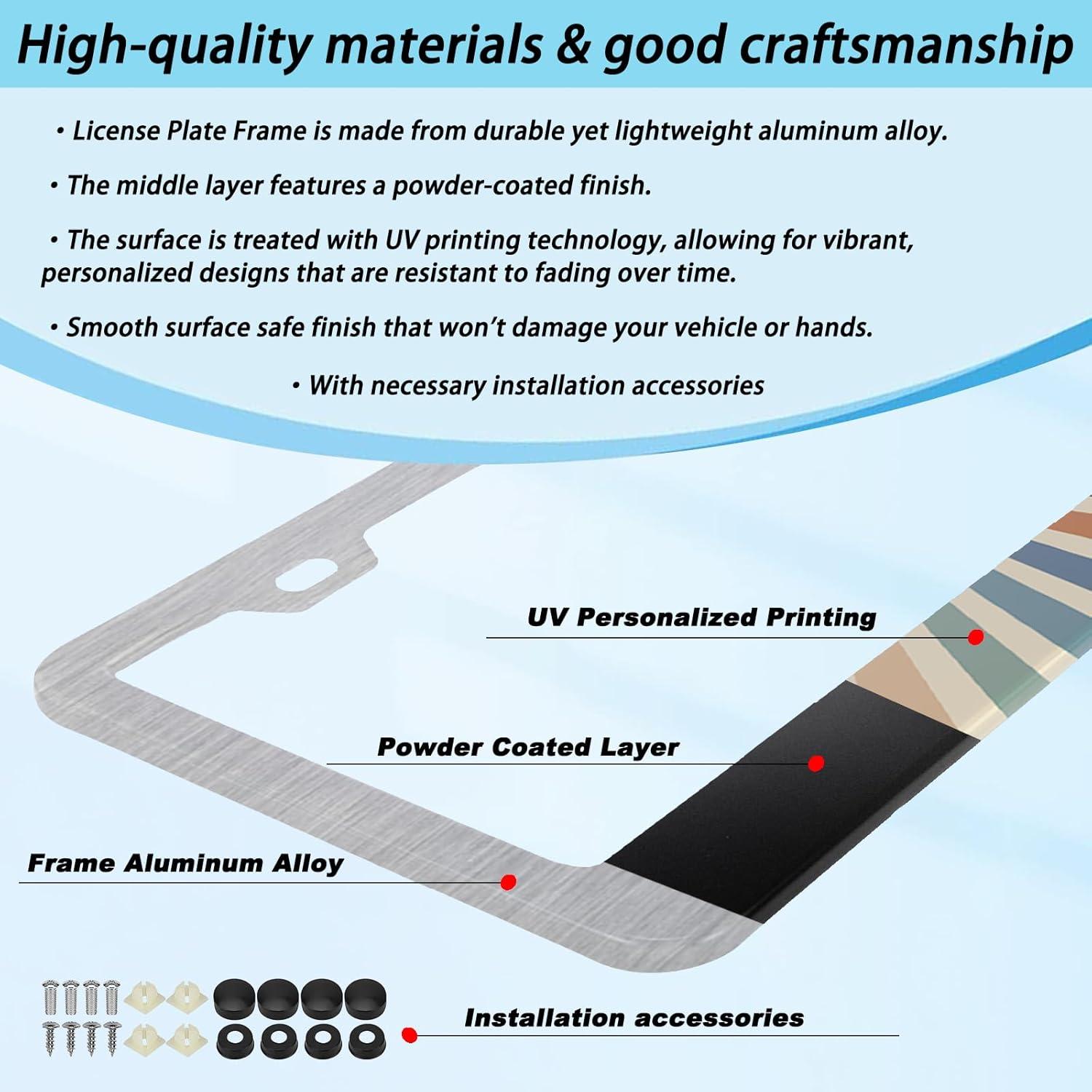 Marco de Placa de Licencia Woadoudou Aleación de Aluminio 31x16 cm