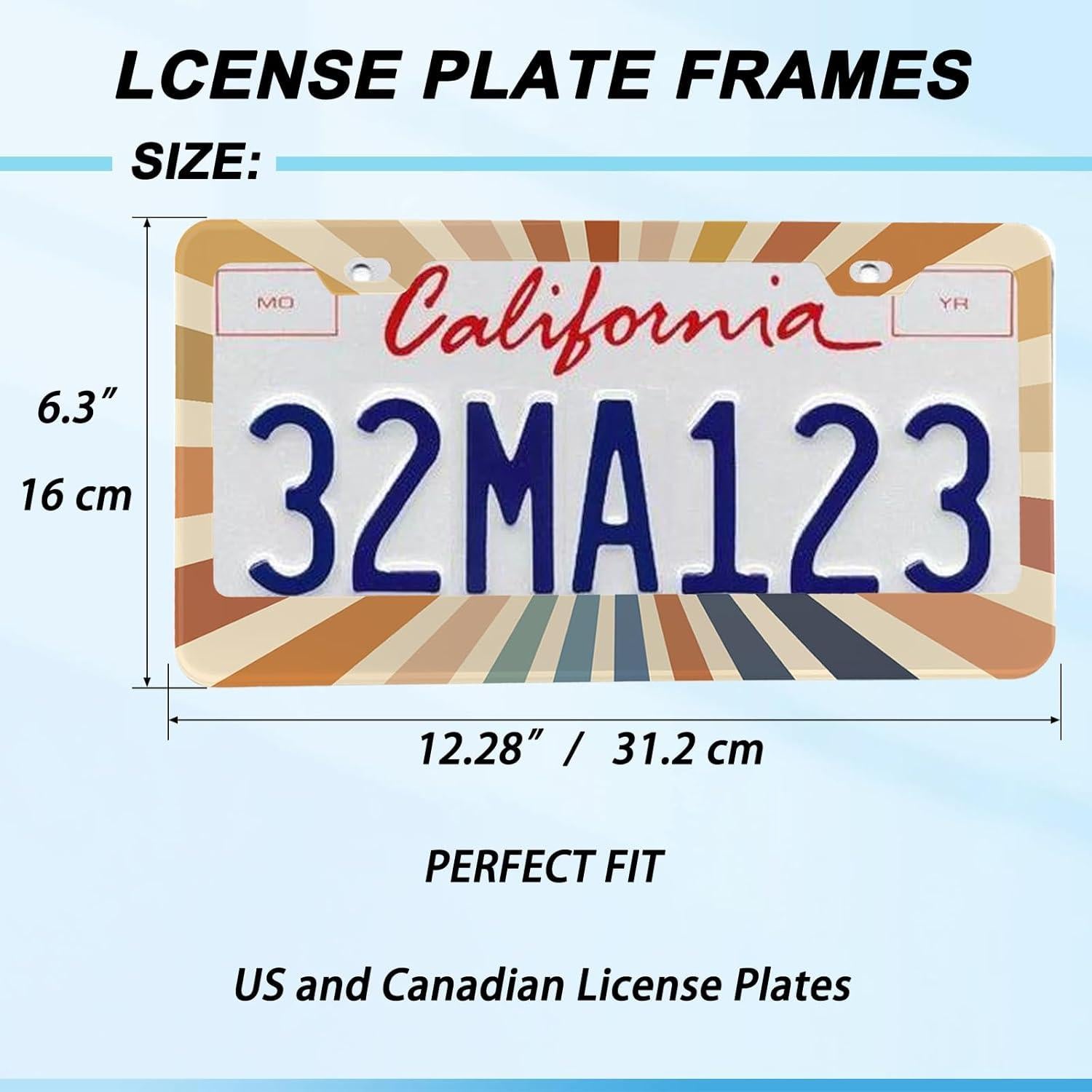 Marco de Placa de Licencia Woadoudou Aleación de Aluminio 31x16 cm