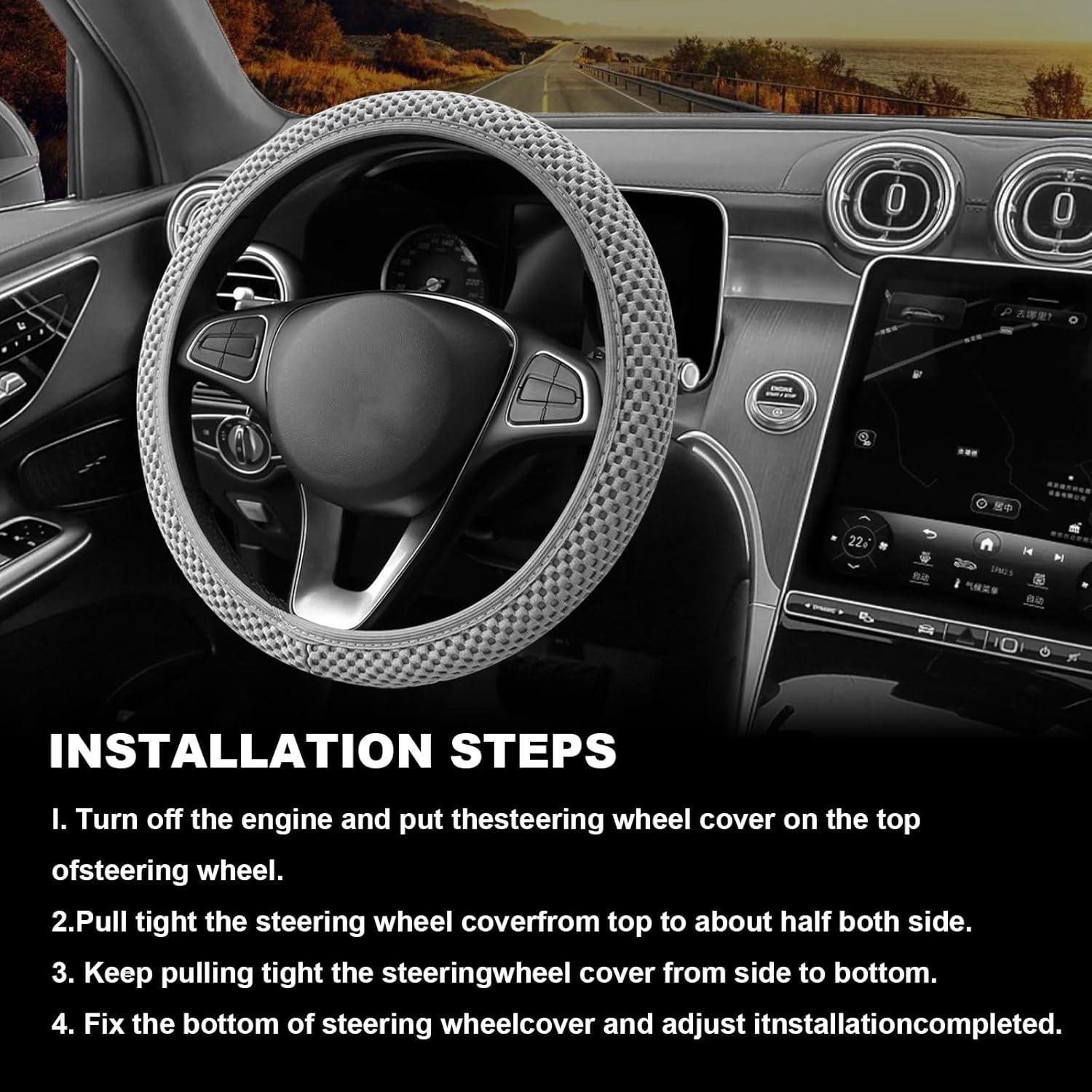 Cubierta de Volante Antideslizante CmeRto 37-38cm Gris