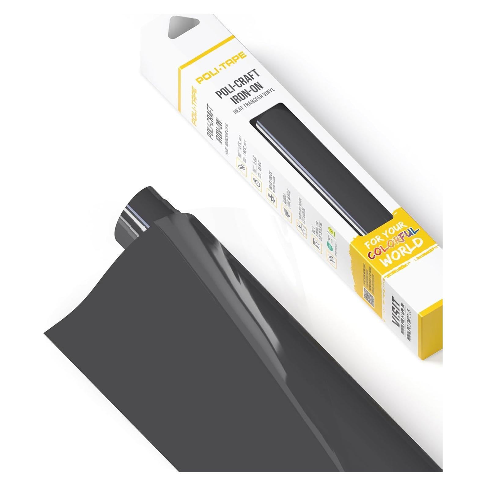 Vinilo de Transferencia de Calor Poli-Tape Antracita 30.48x3.05m