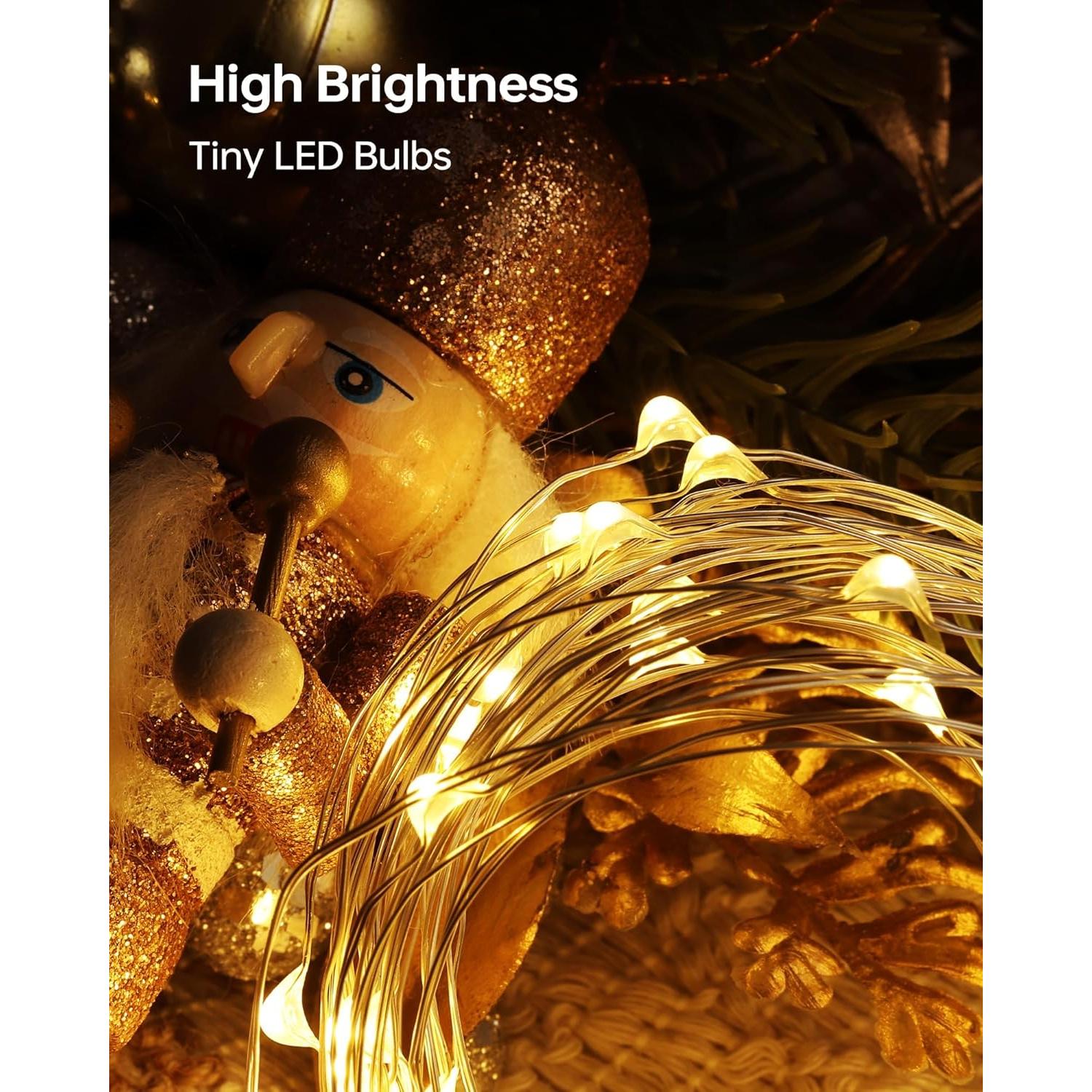 Paquete de 10 Luces de Hadas LED AOZOPE 2.13m Blanco Cálido